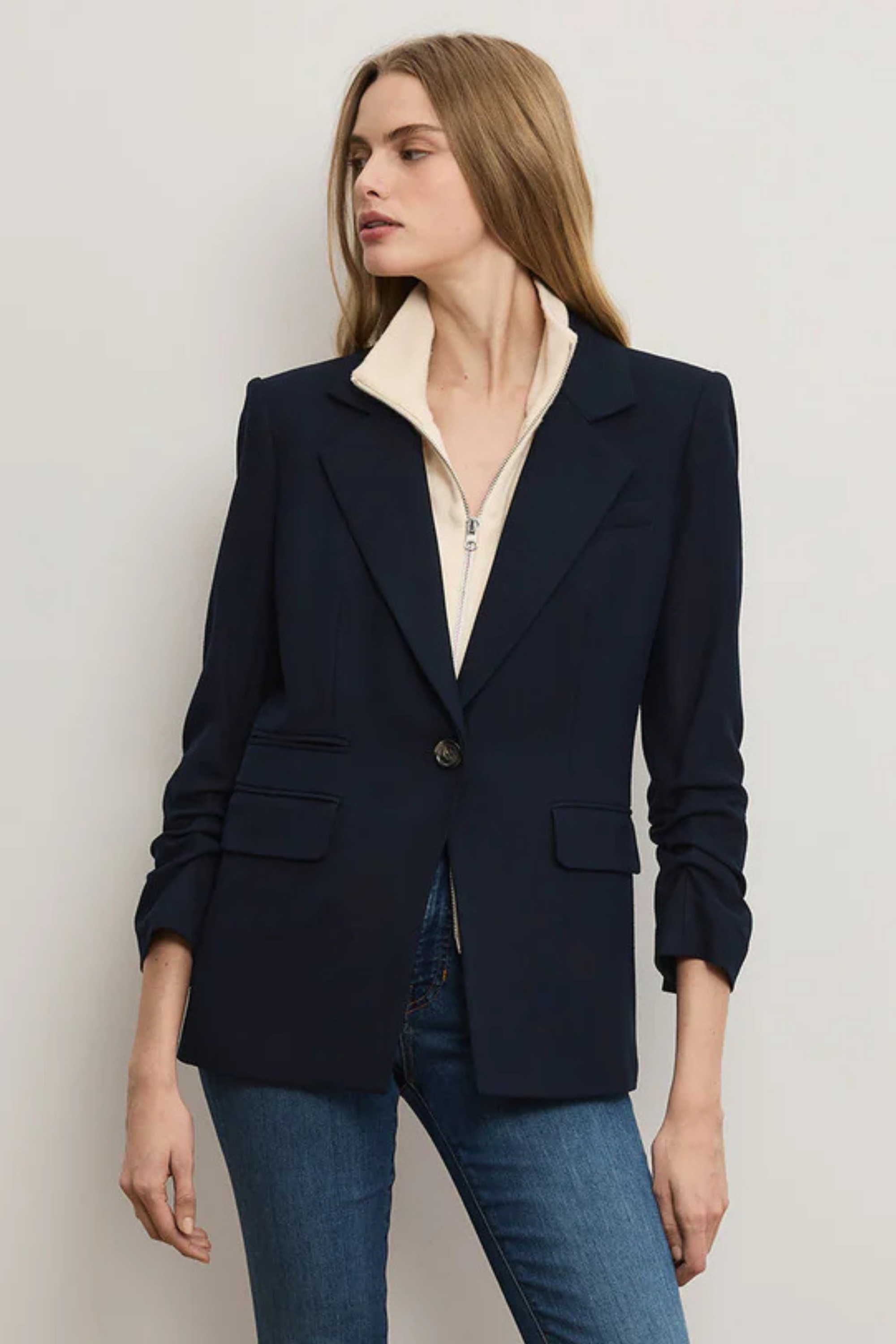 Veronica Beard Navy Battista Dickey Jacket