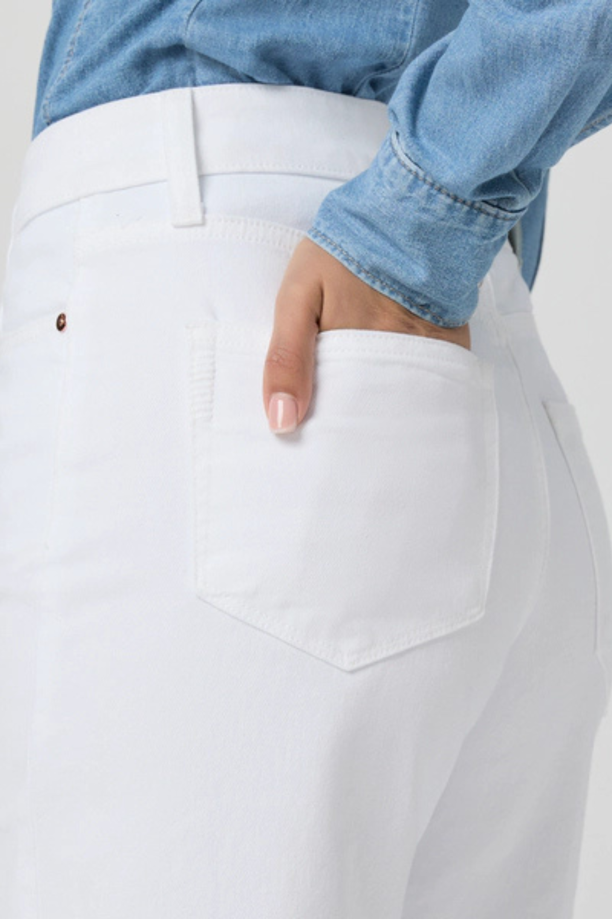 Paige Anessa with Raw Hem Crisp White