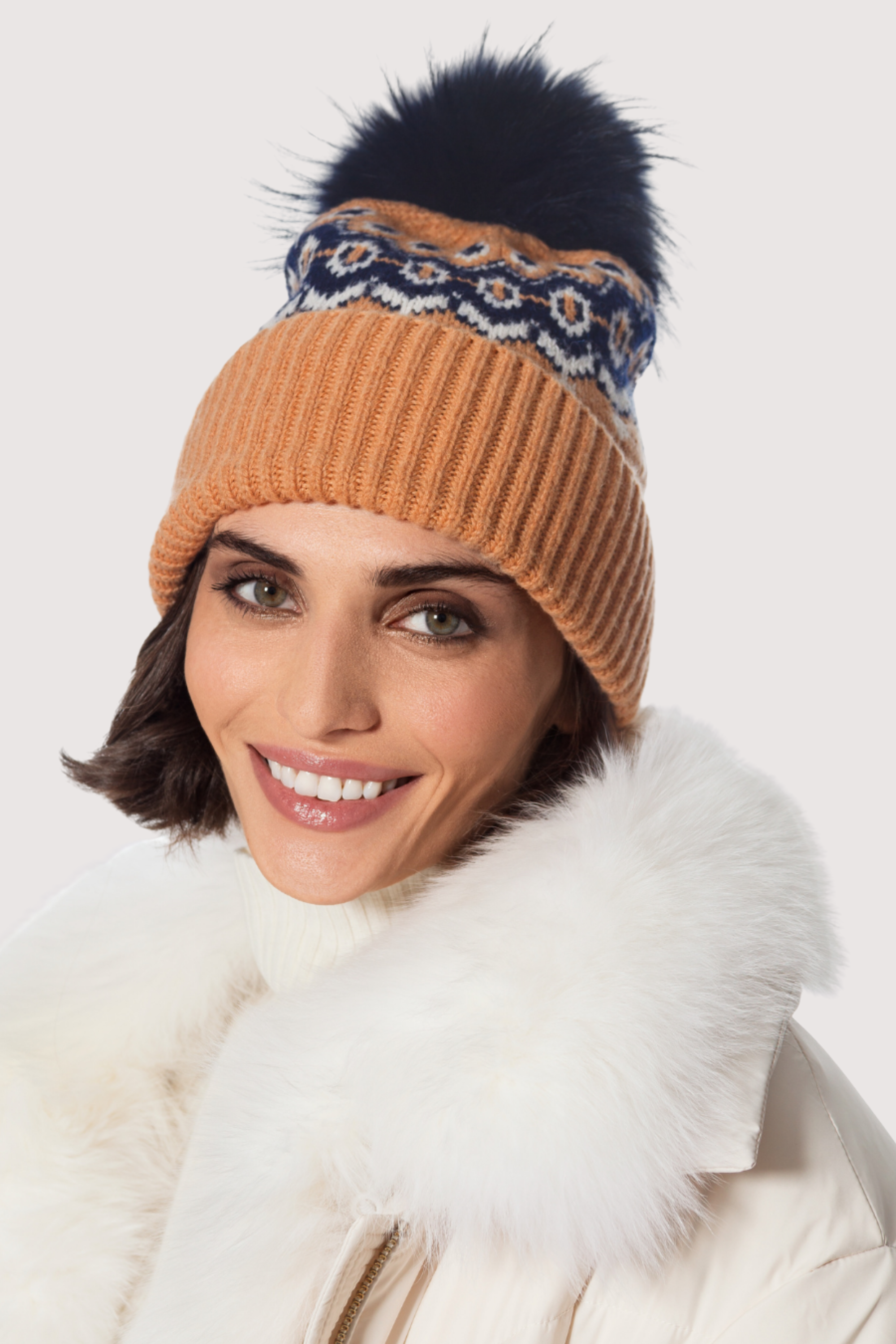 Linda Richards Nordic Knit PomPom Hat
