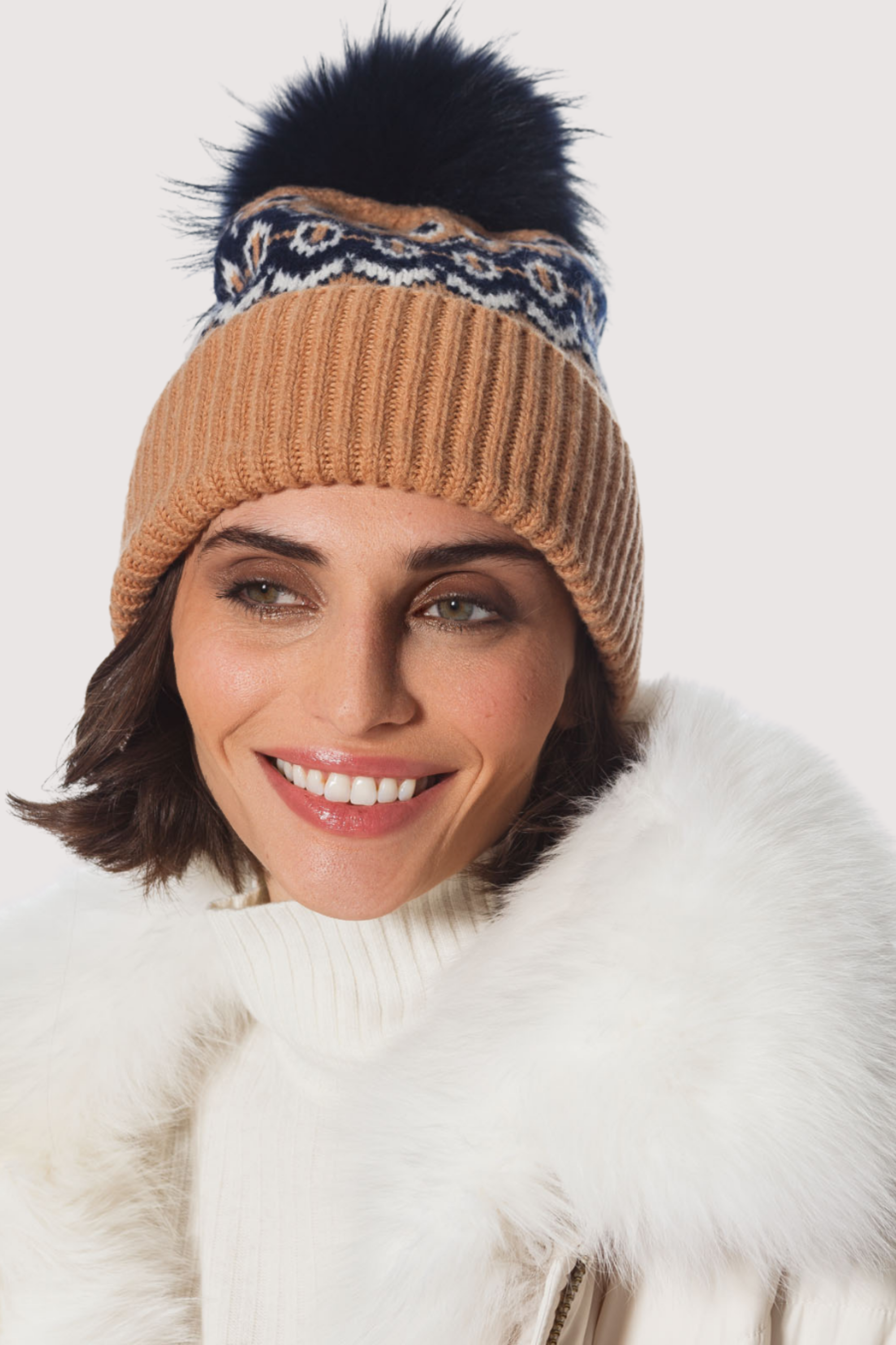 Linda Richards Nordic Knit PomPom Hat