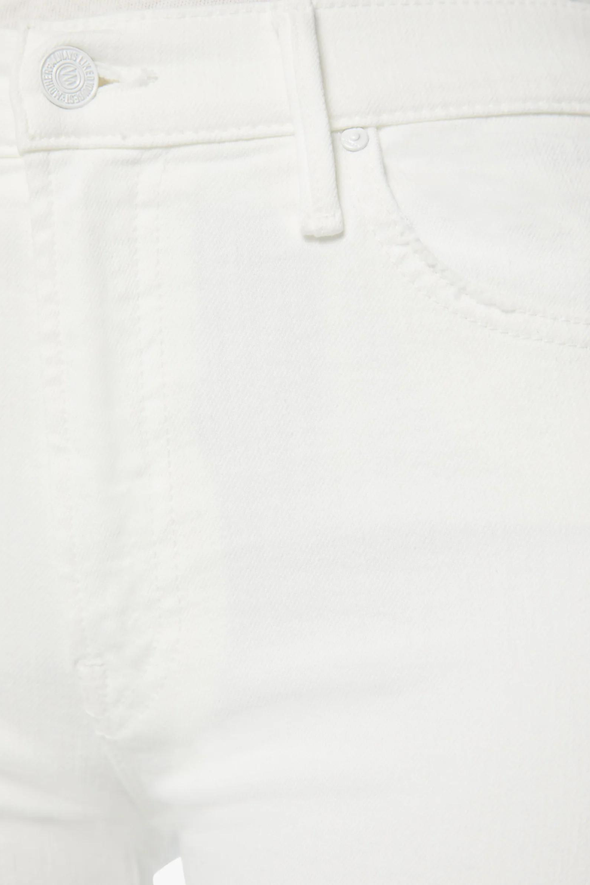 Mother Insider Crop Step Fray White