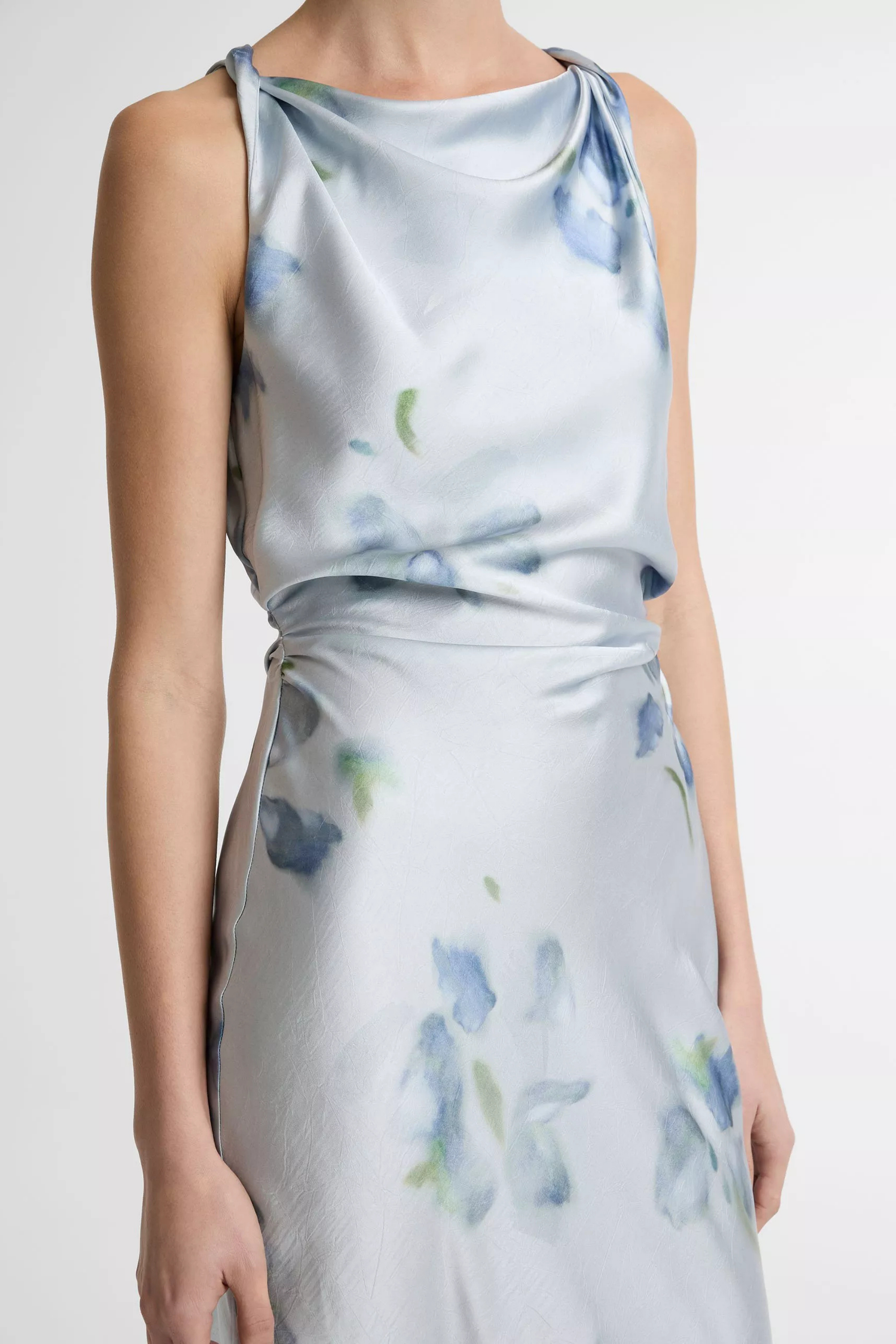 Vince Petal Blur Cowl Neck Dress