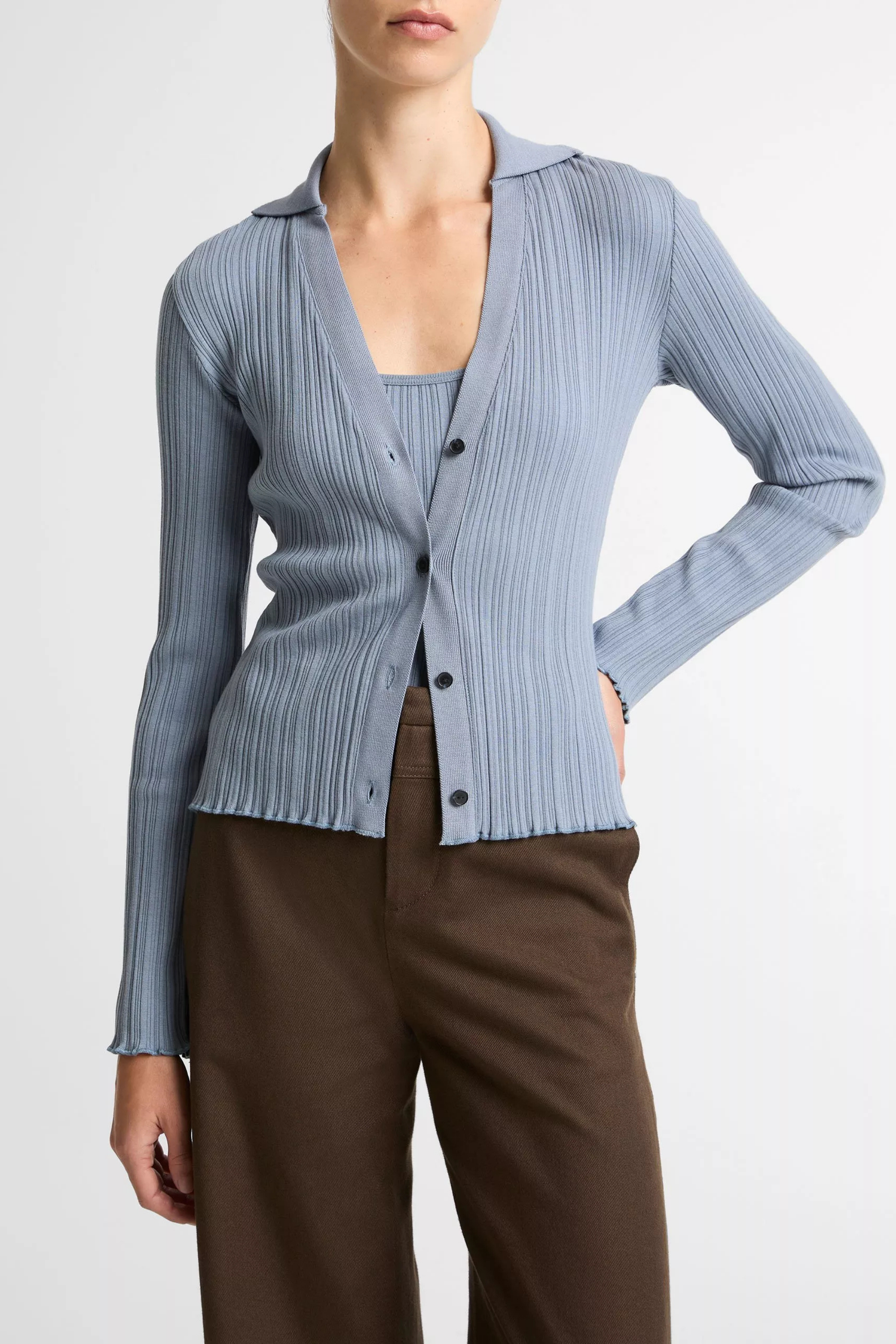 Vince Variegated Rib Polo