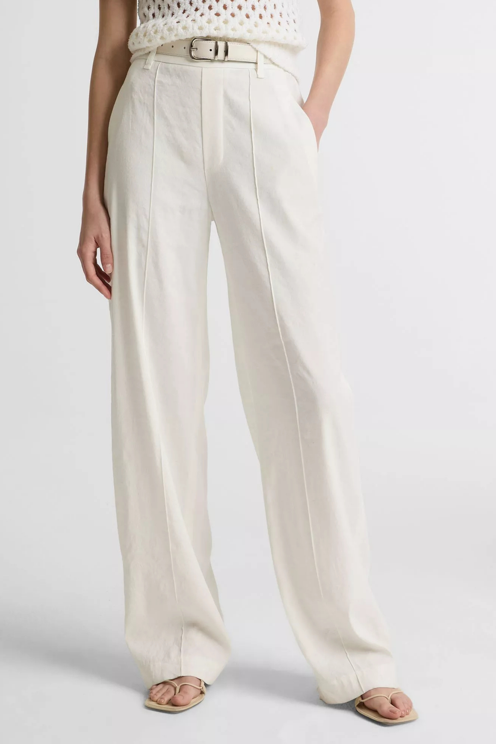 Vince High Rise Pull On Linen Pant
