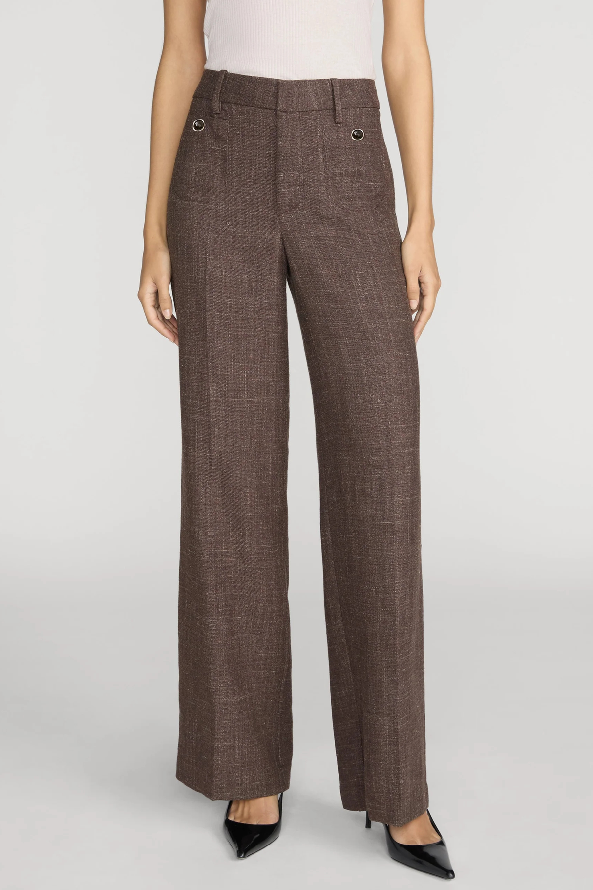 Frame Slim Palazzo Mod Trouser in Clove