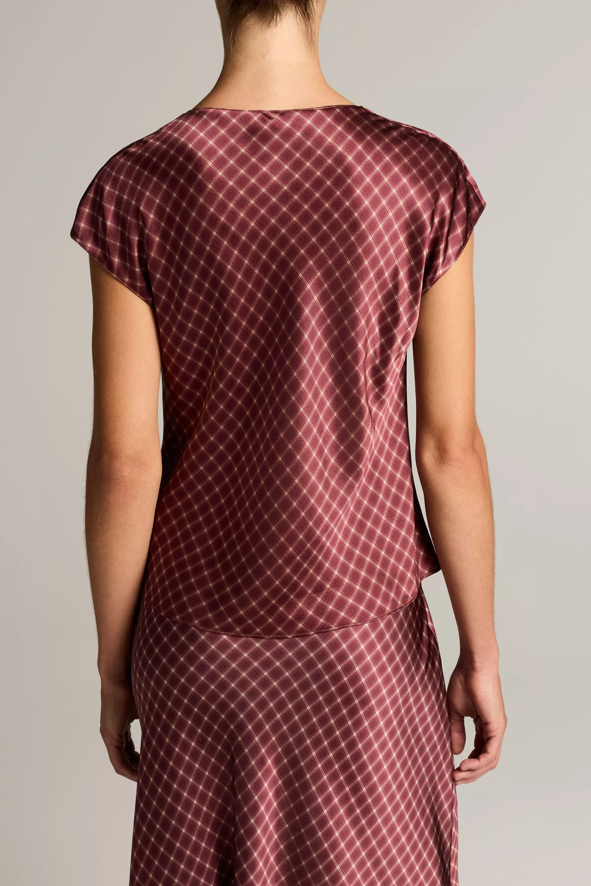 Vince Ombre Plaid Cowl Neck Blouse