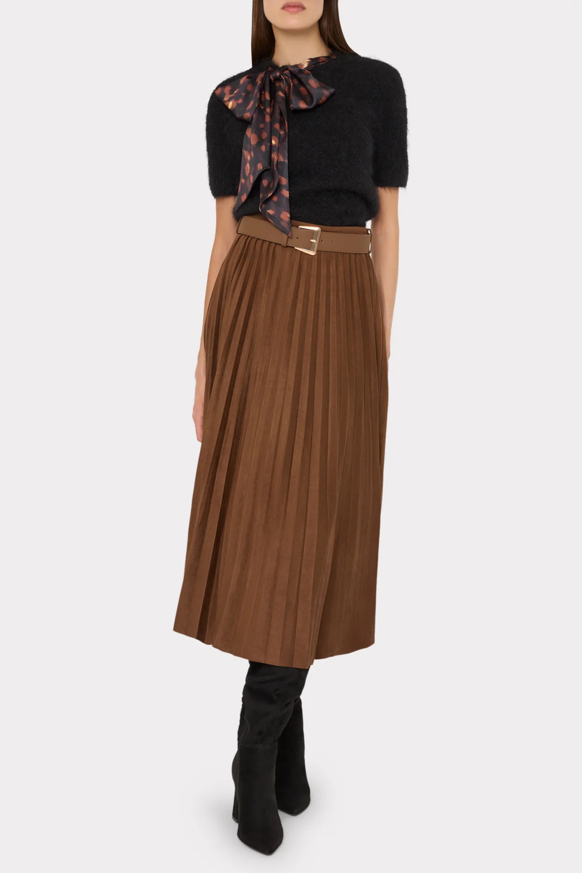 Milly Nayla Pleated Midi Skirt