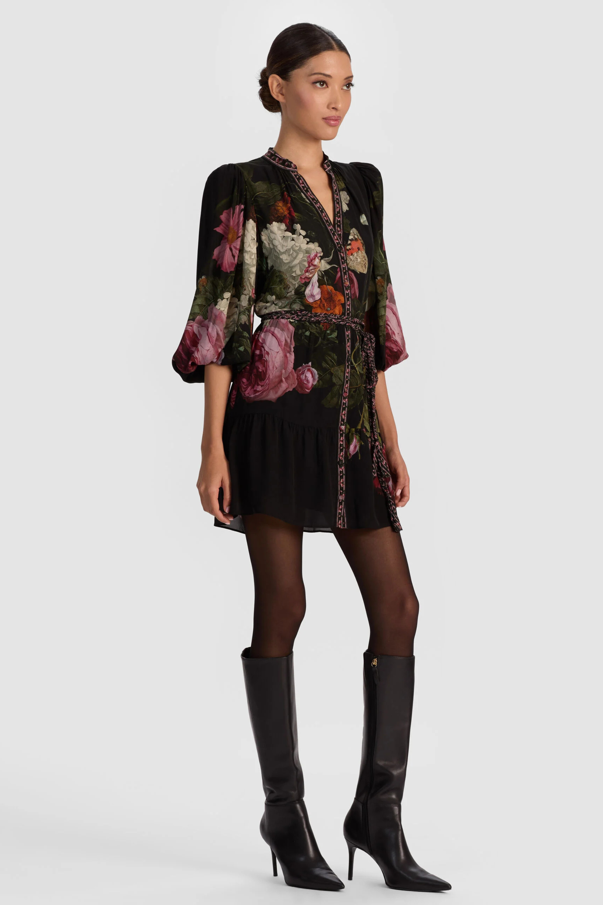 Alice + Olivia Antonette Button Front Mini Dress