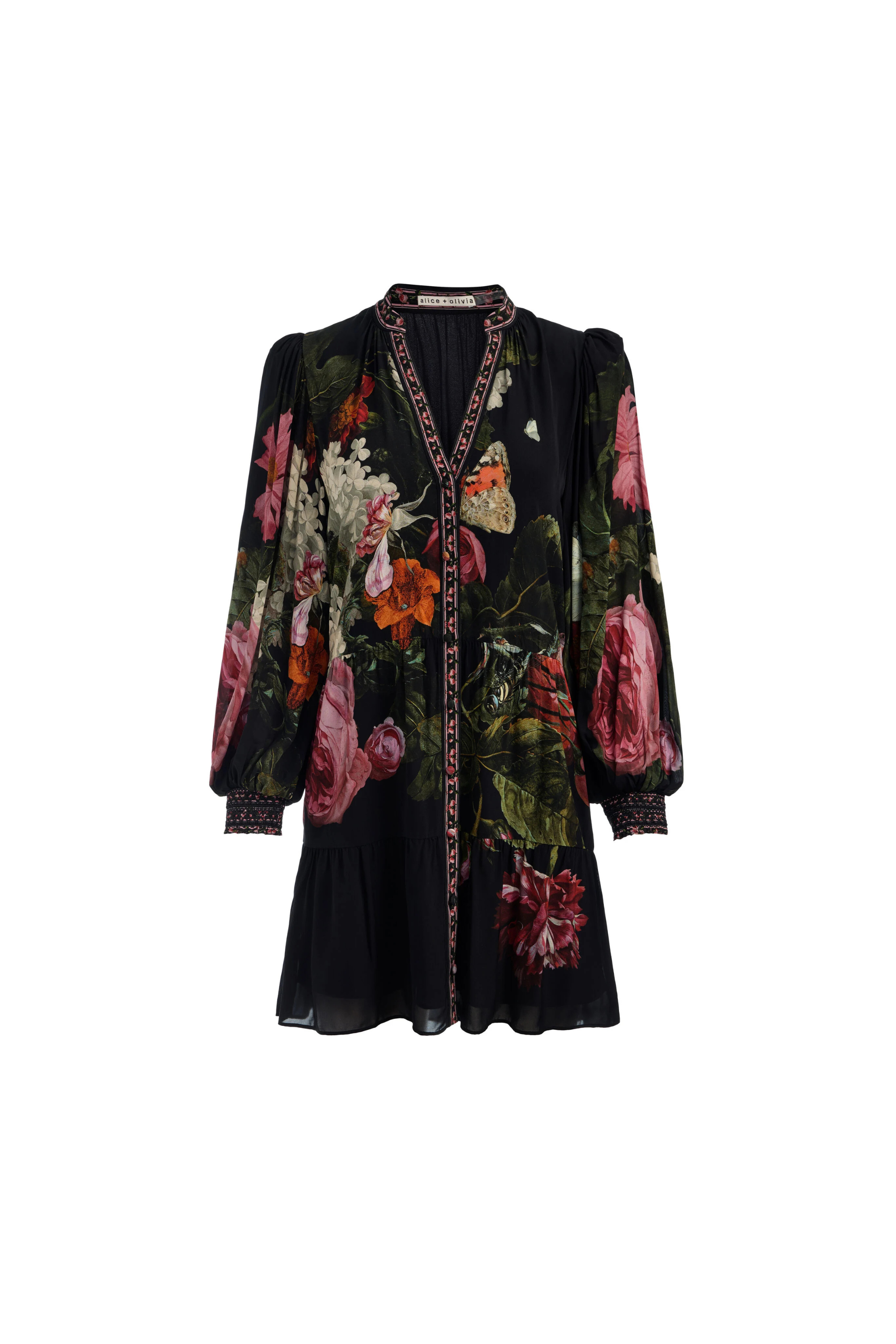 Alice + Olivia Antonette Button Front Mini Dress