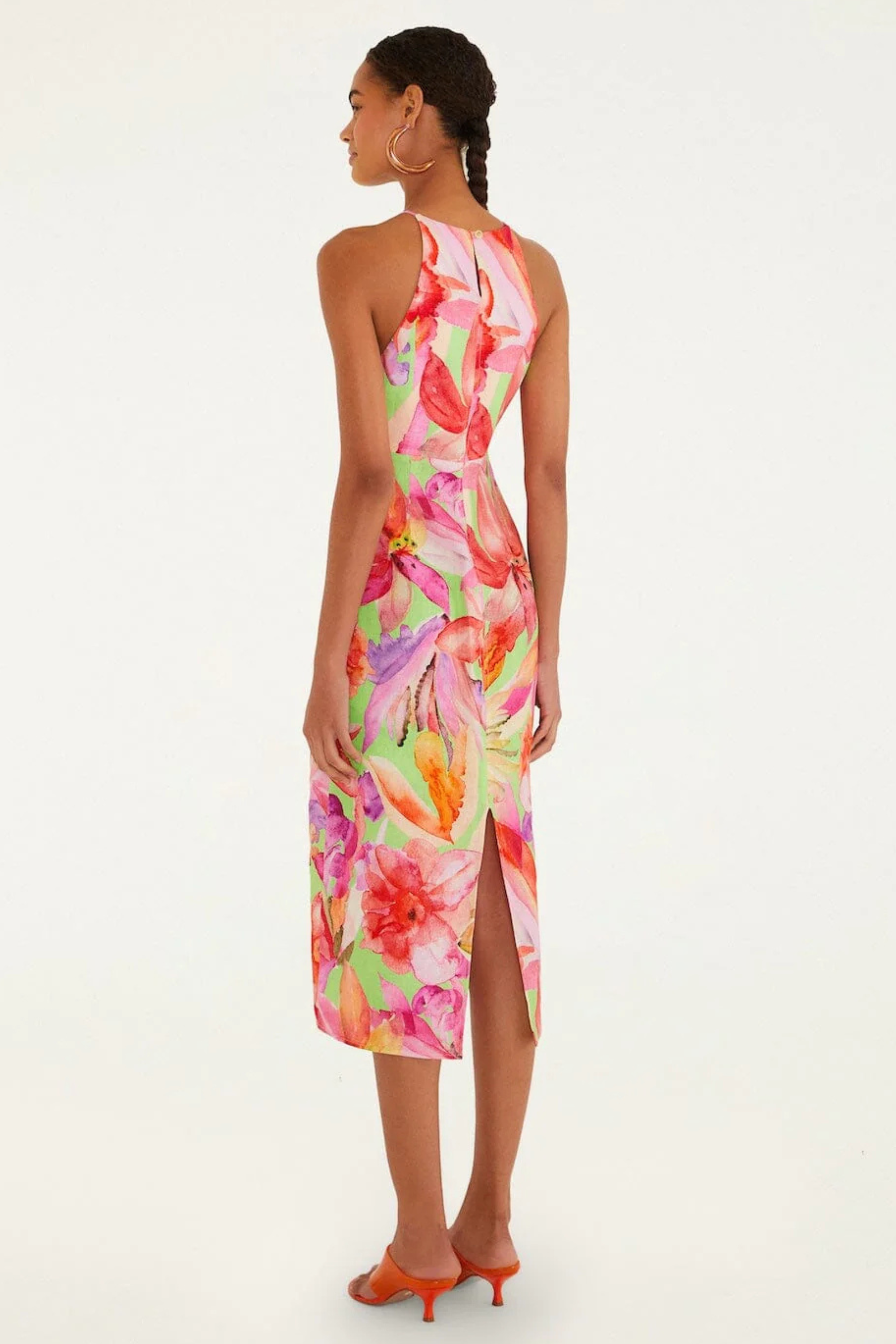 Farm Rio Artsy Flora Sleeveless Midi Dress