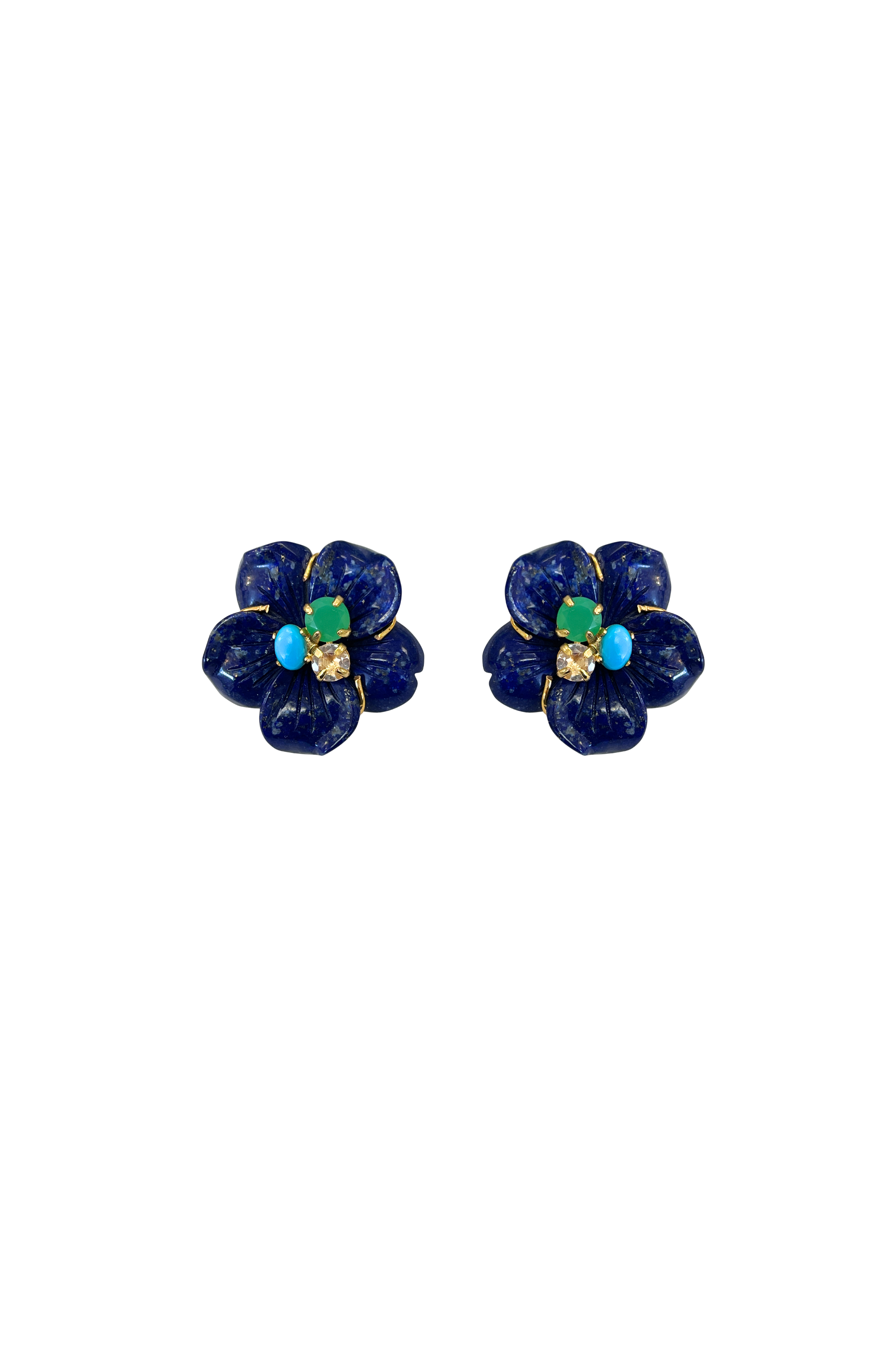 Bounkit Carved Flower Earring