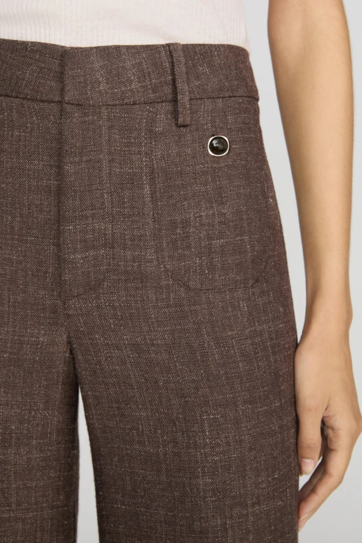 Frame Slim Palazzo Mod Trouser in Clove