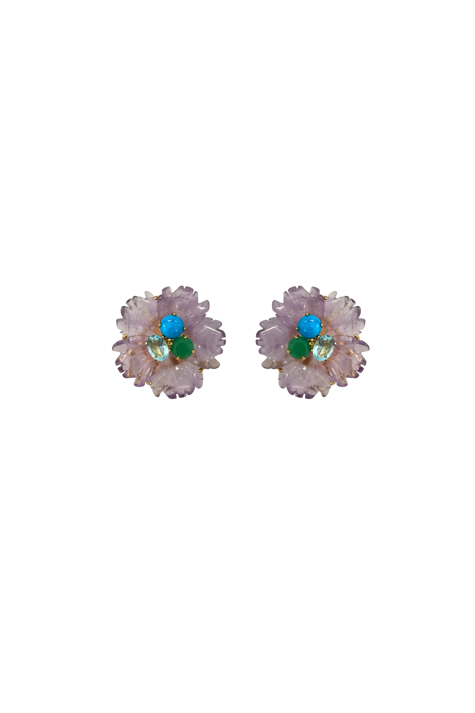 Bounkit Carved Flower Earring