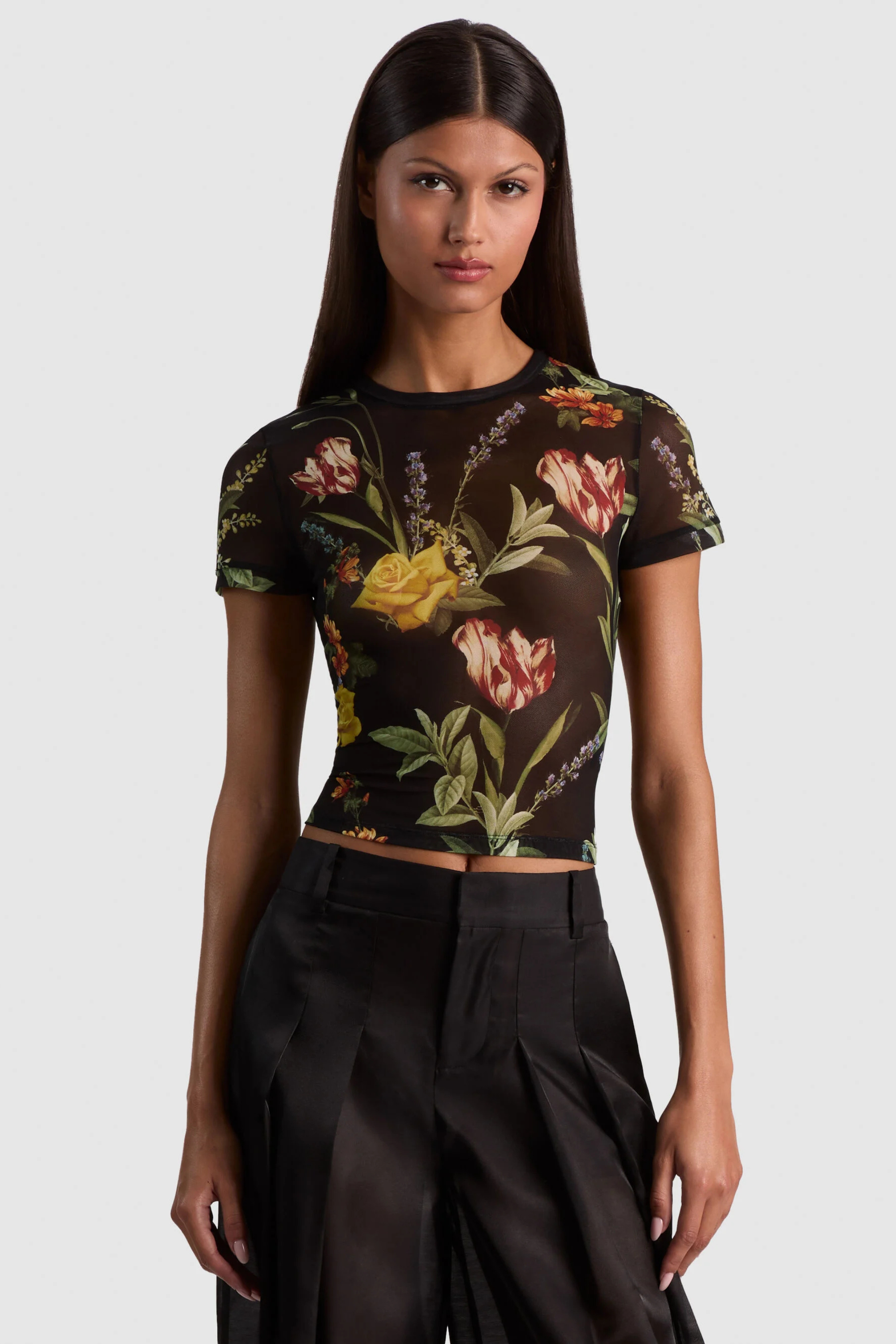 Alice + Olivia Crewneck Floral Tee