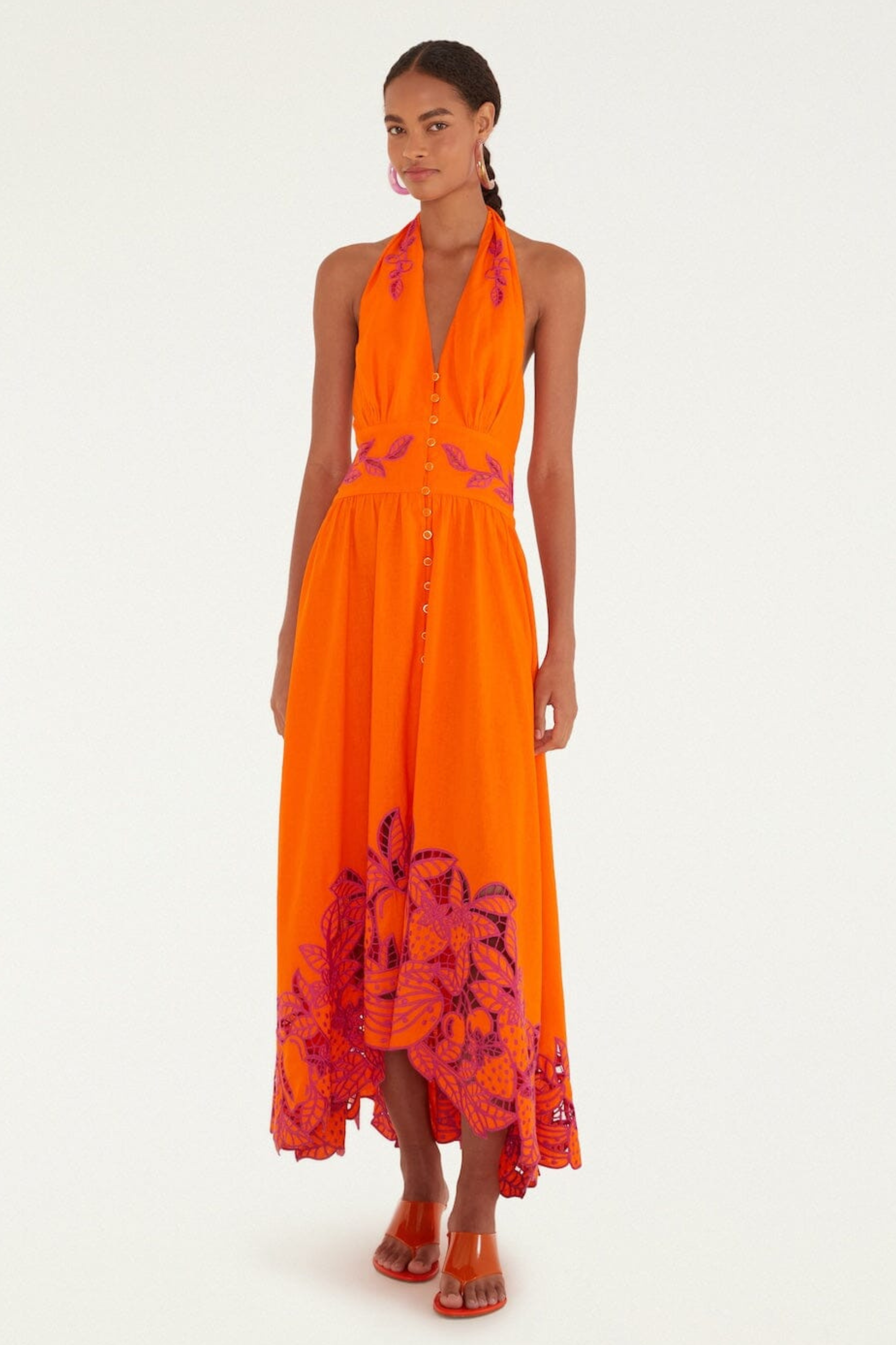 Farm Rio Fruit Richiliuer Buttoned Maxi Dress