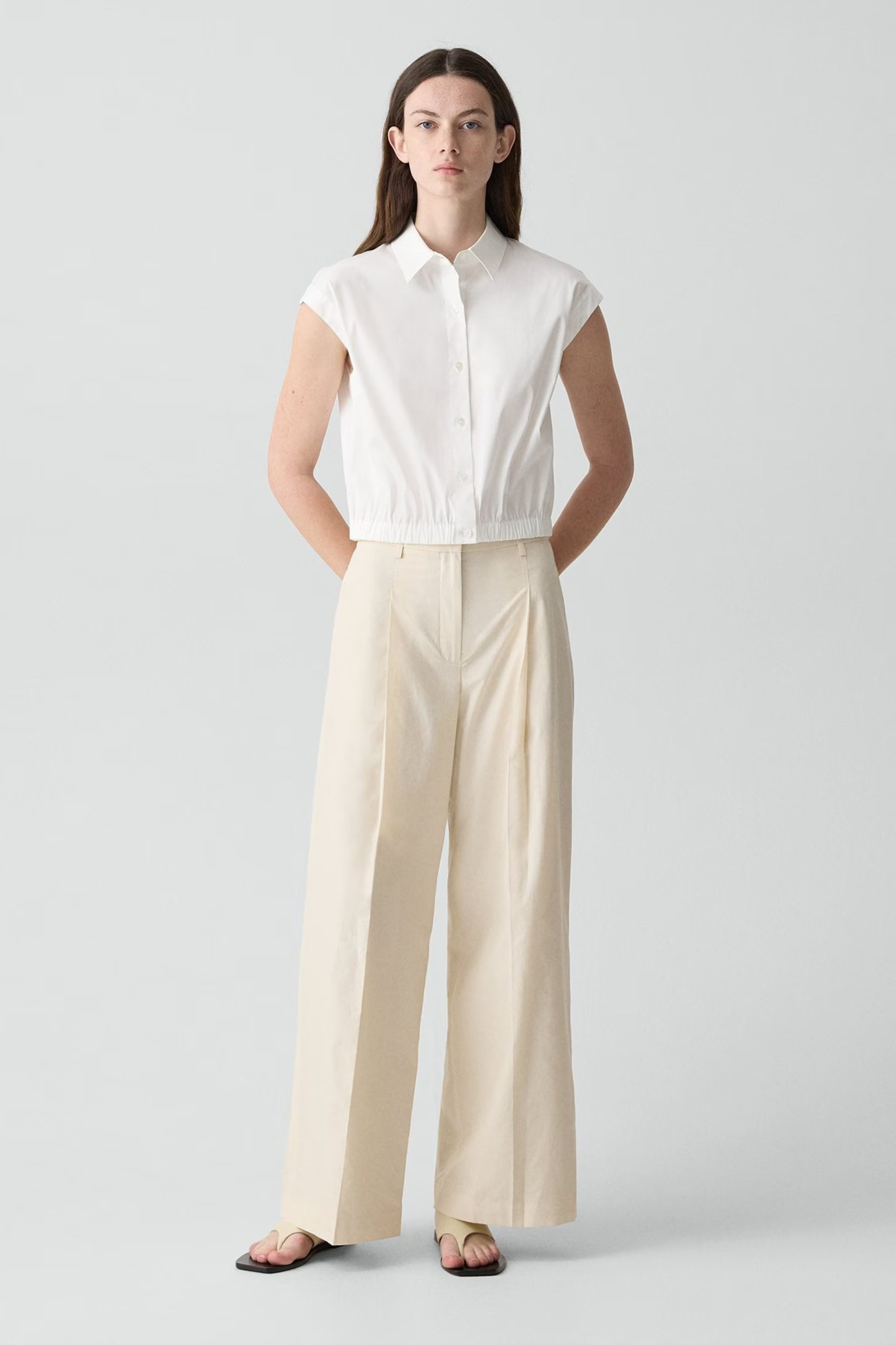 Theory Cap Sleeve Elastic Shirt