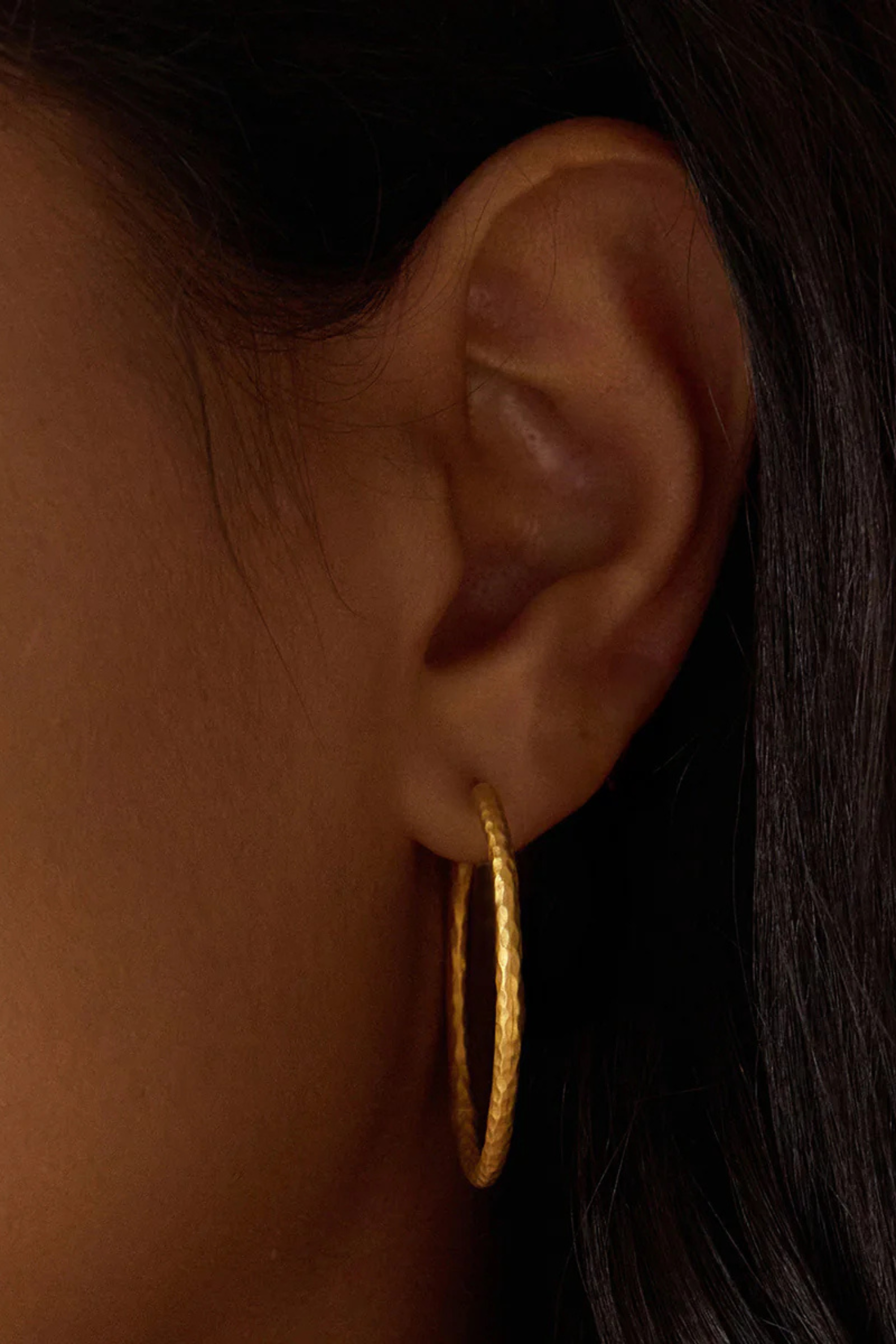 Satya Hammered Large Hoops 34mm