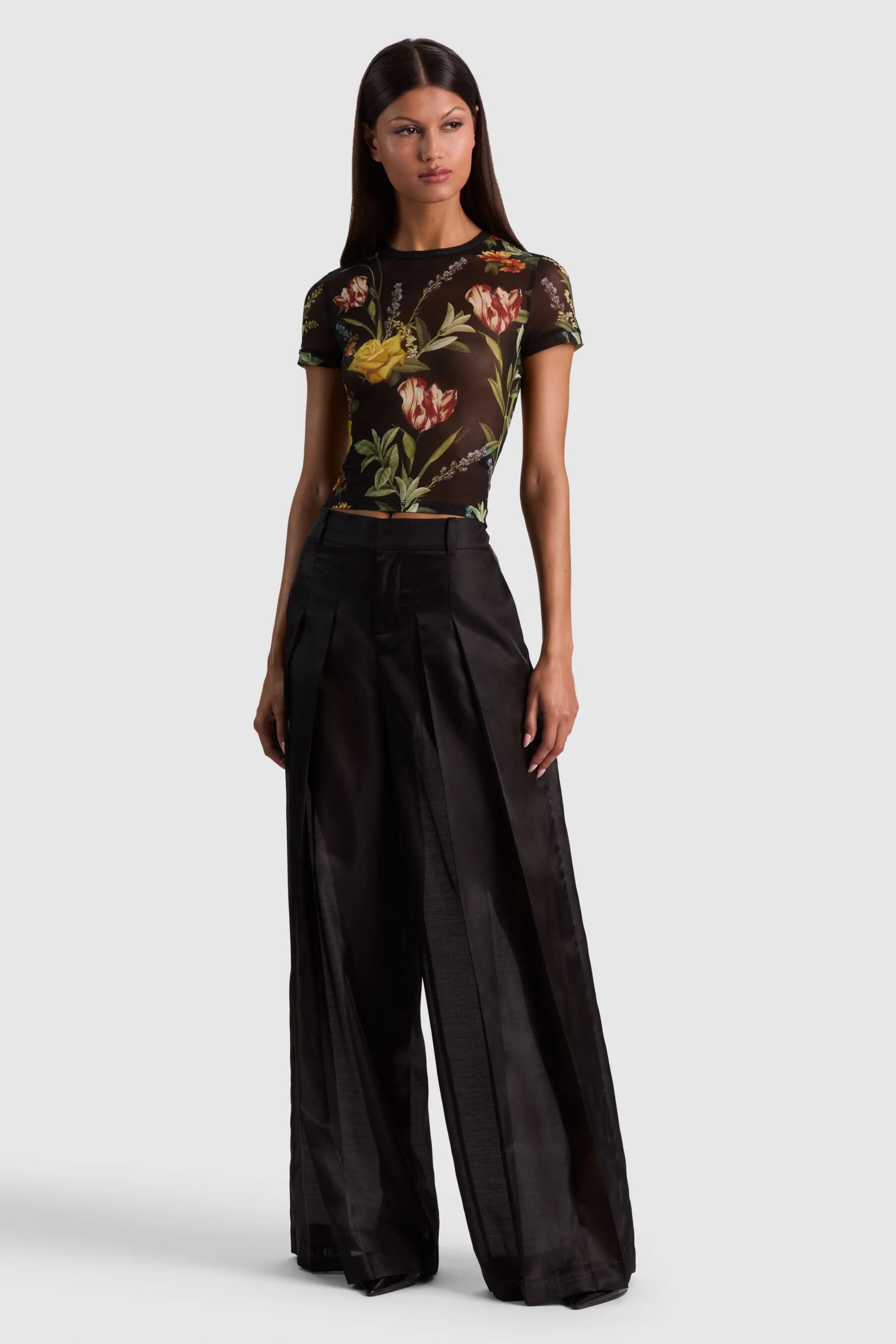 Alice + Olivia Crewneck Floral Tee