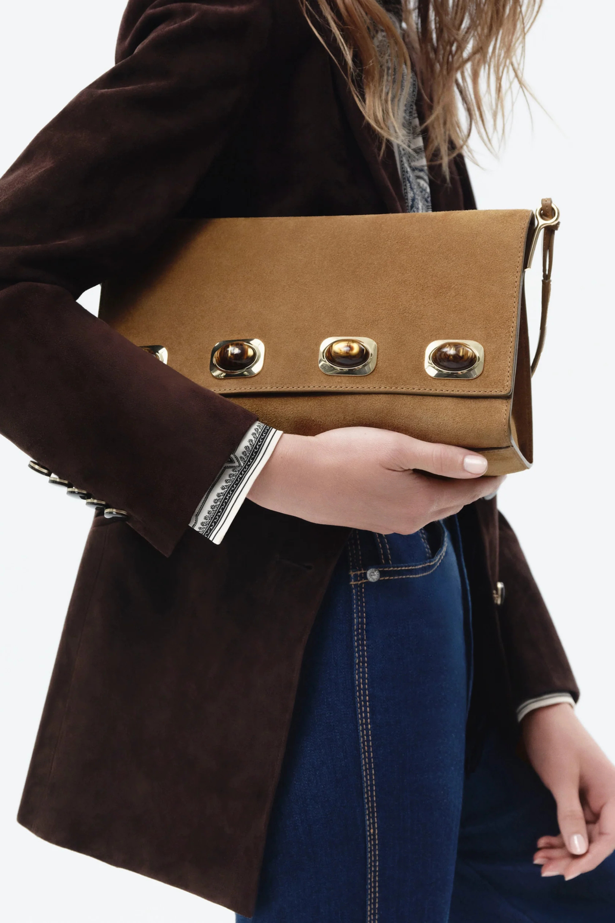 Veronica Beard Stone Embellished Edit Bag