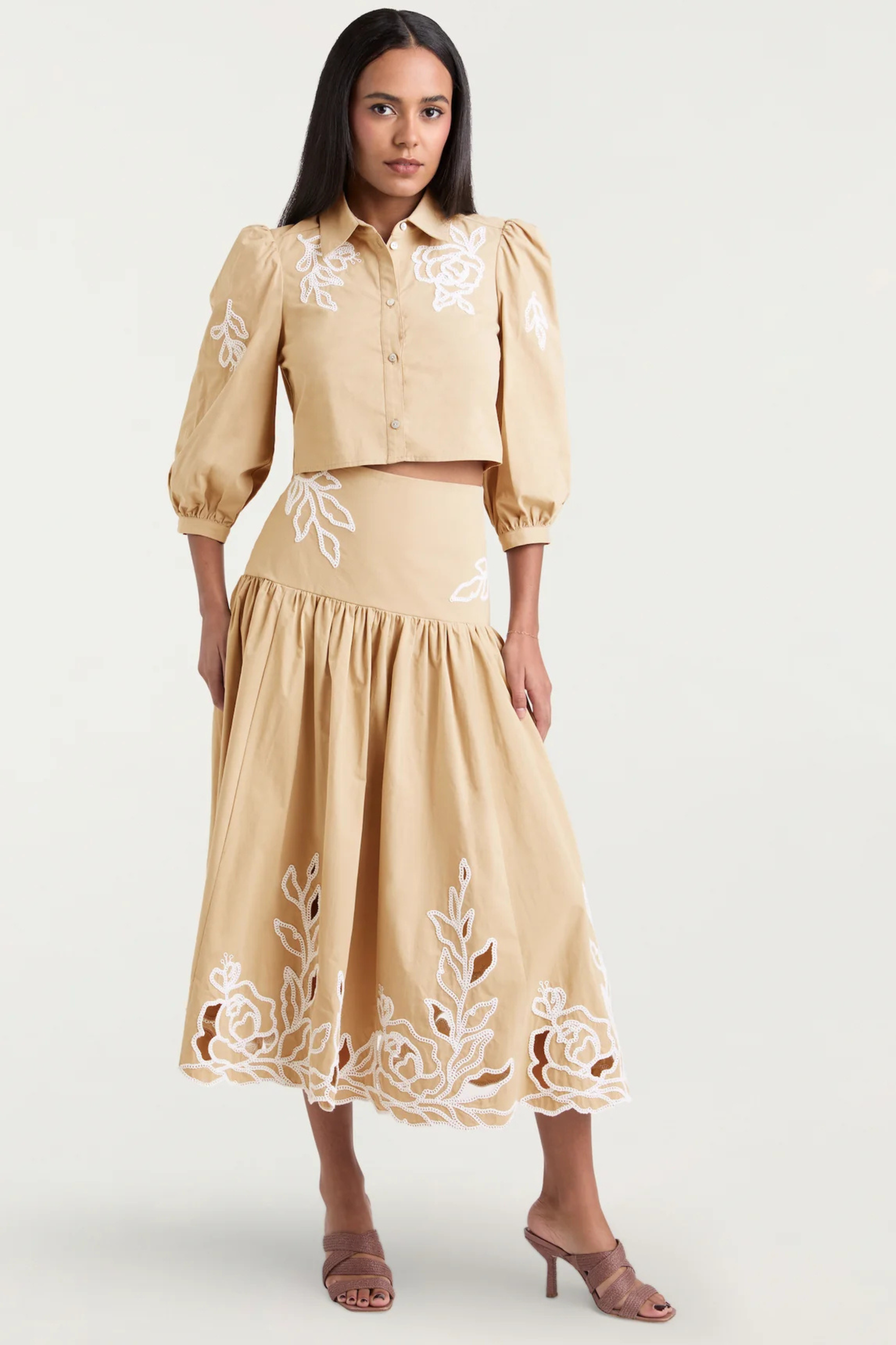 Cinq a Sept Trailing Peonies Tilda Skirt