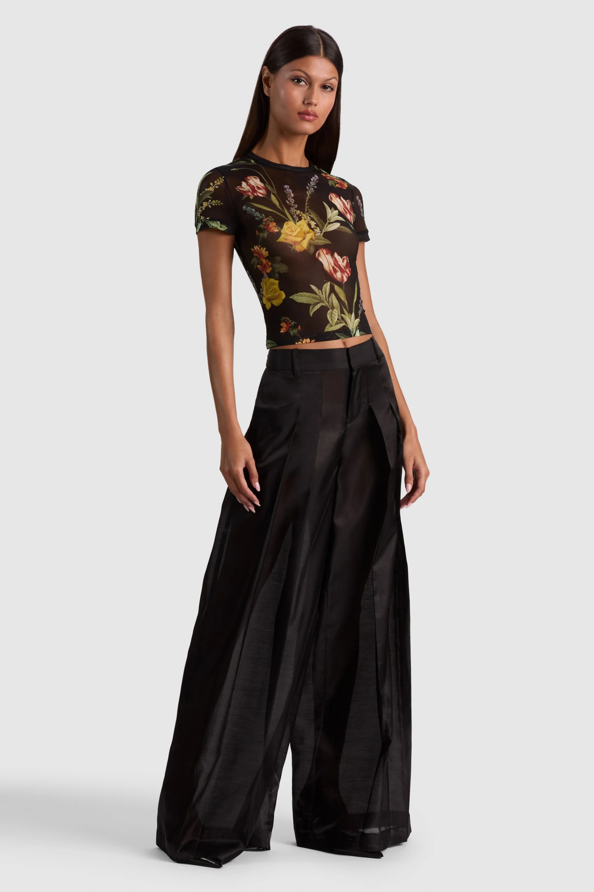 Alice + Olivia Crewneck Floral Tee