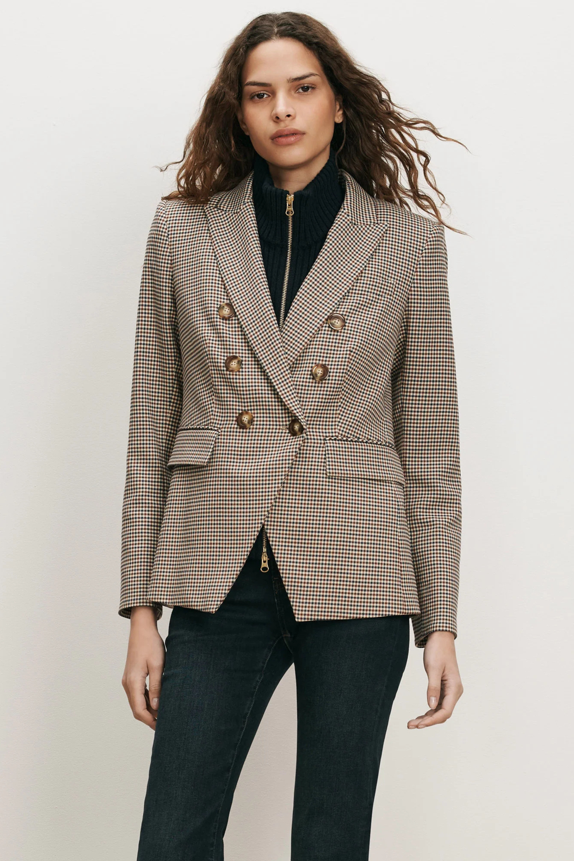 Veronica Beard Miller Dickey Jacket Rust/Navy Multi