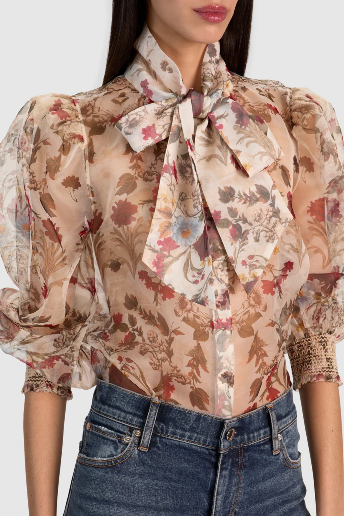 Alice + Olivia Brentley Tie Neck Blouse