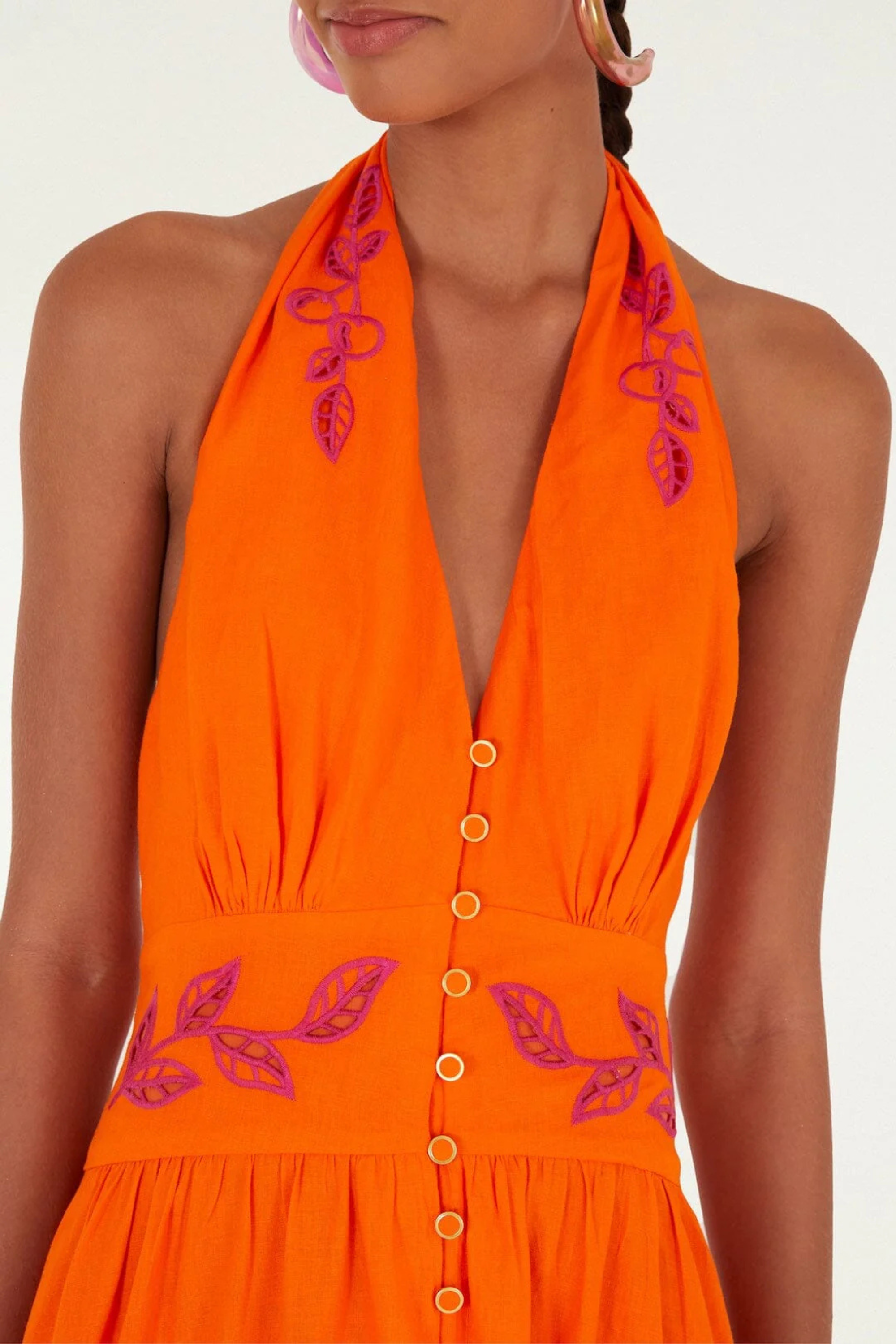 Farm Rio Fruit Richiliuer Buttoned Maxi Dress