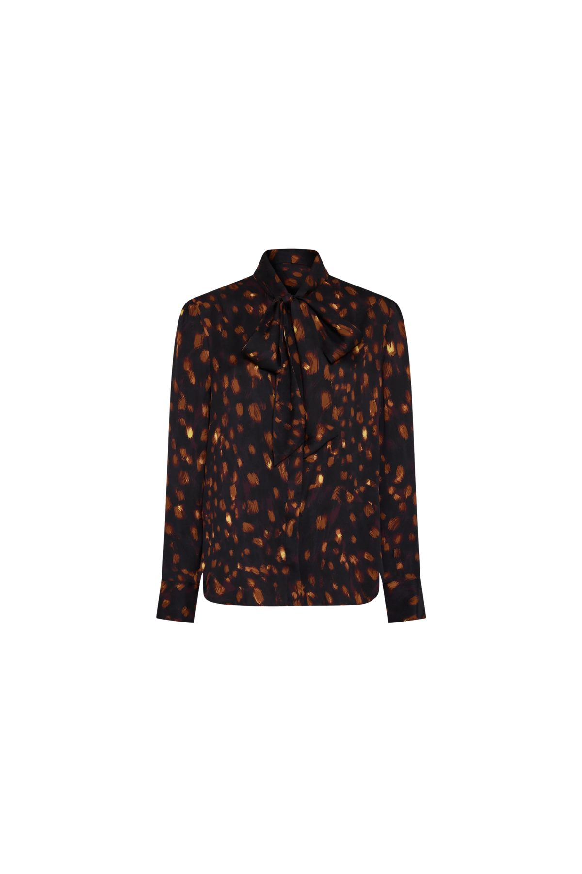 Milly Printed Tie Neck Silk Blouse