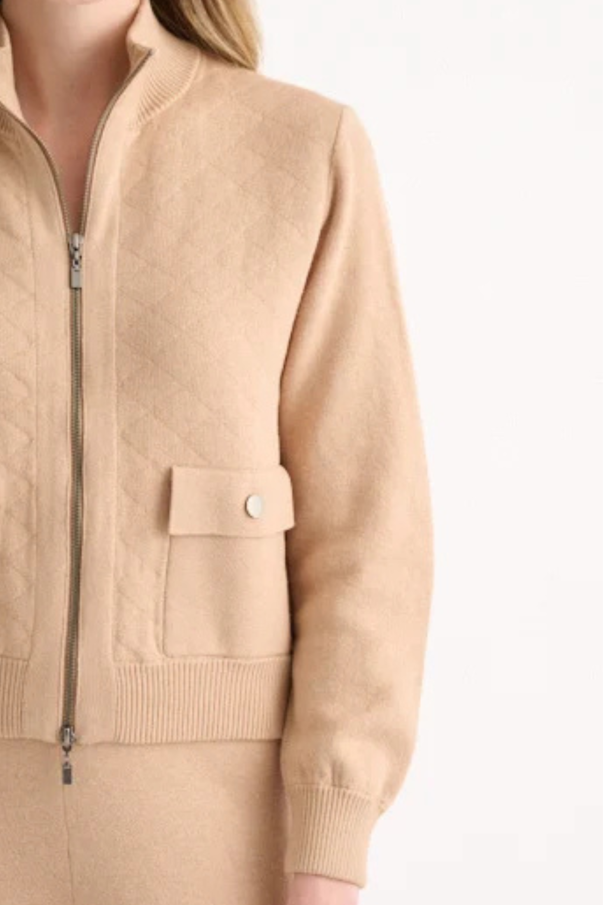 Kinross Quilted Zip Mock Cardi