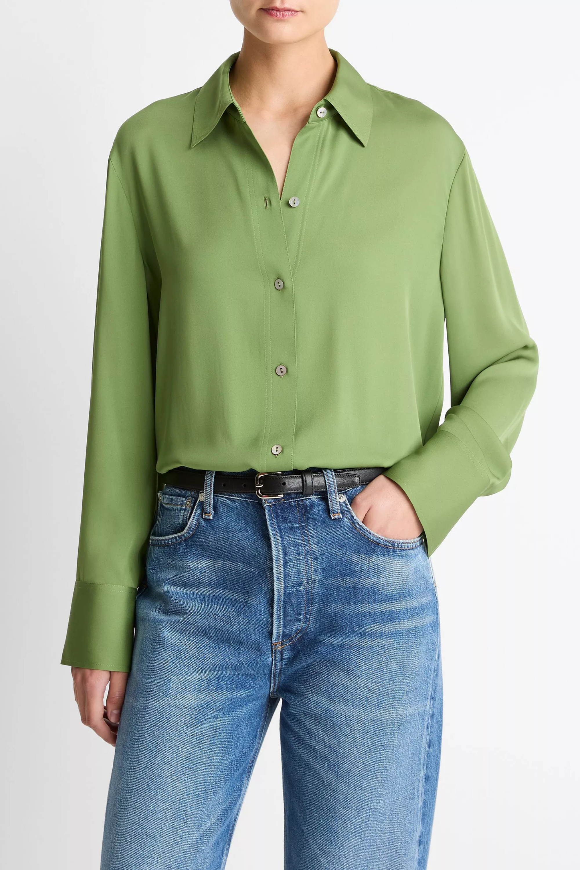 Vince Long Sleeve Button Down Blouse