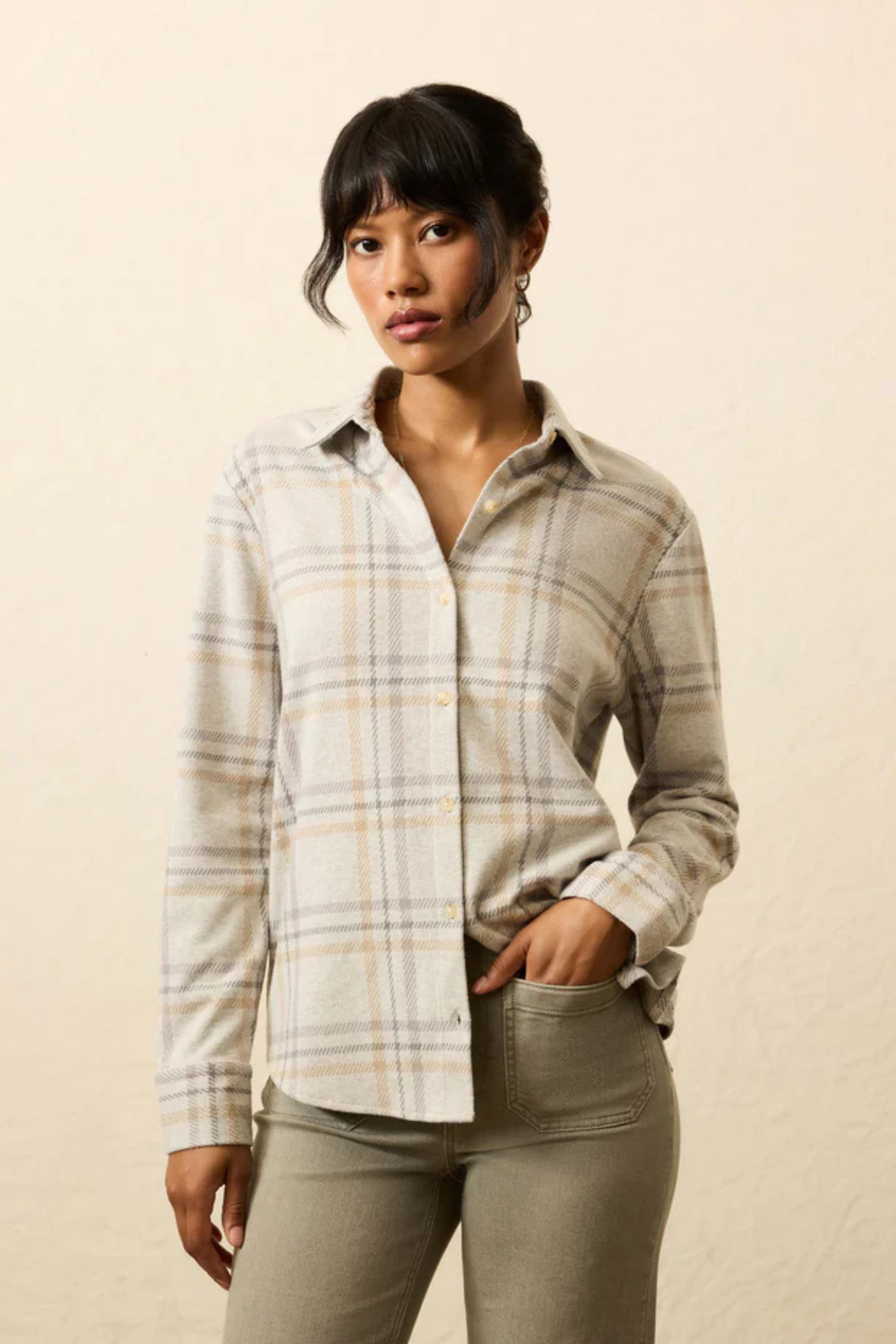 faherty legend sweater maxi dress Faherty Women's Legend Sweater Classic Shirt, Medium, Sandy Trails Plaid