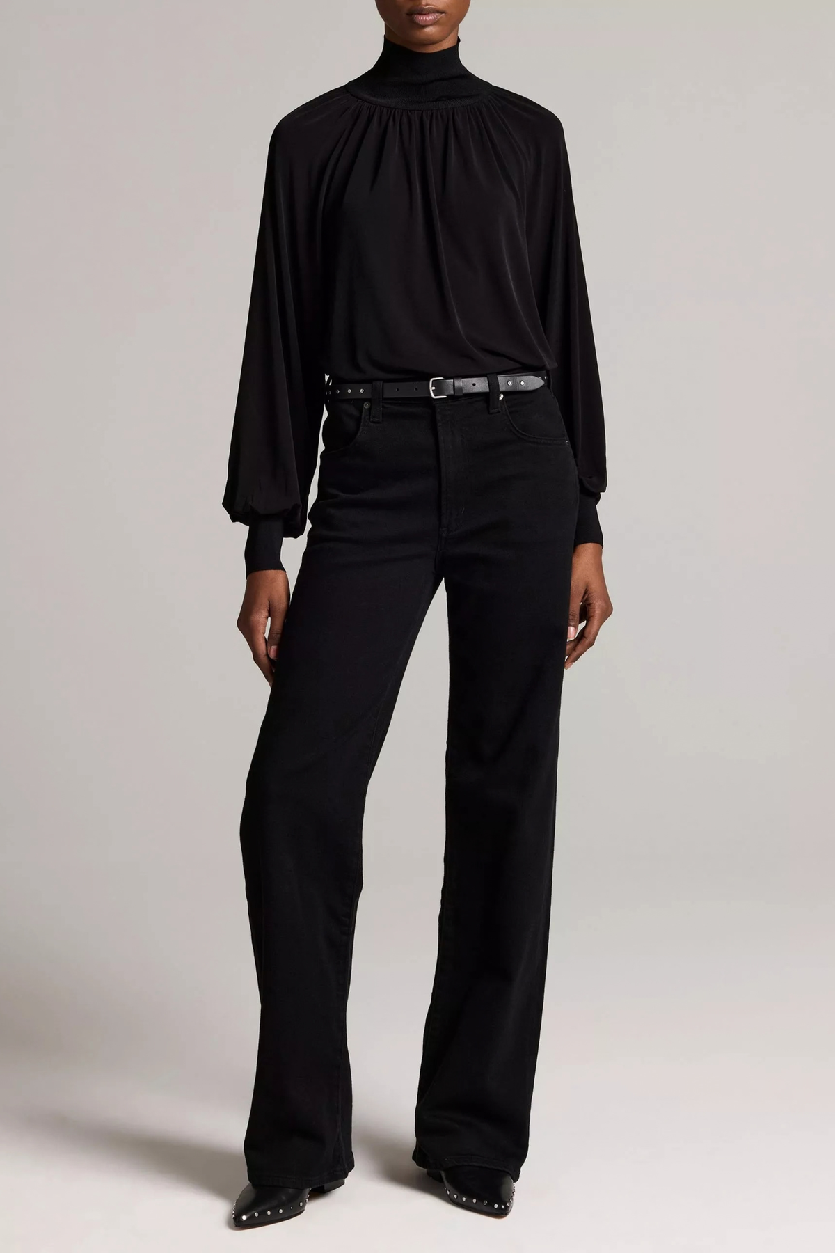 Vince Rib Trim L/S Gathered Turtle