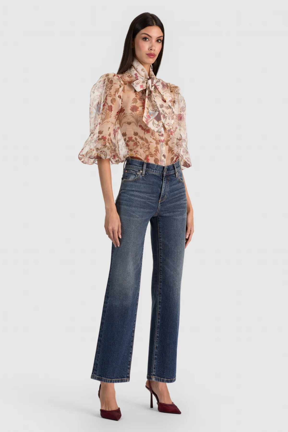 Alice + Olivia Brentley Tie Neck Blouse
