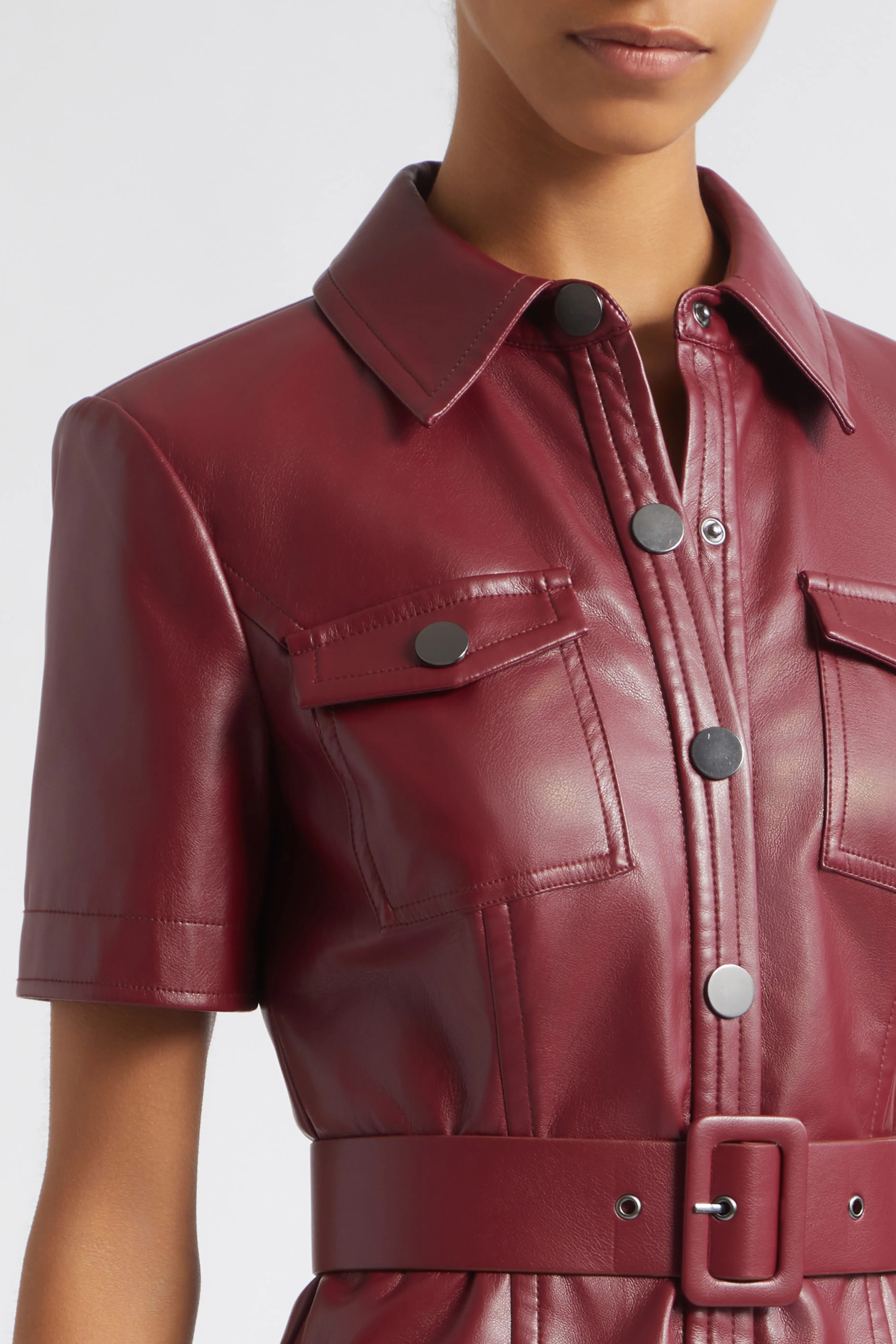 Lydia Short Sleeve Snap Mini Dress