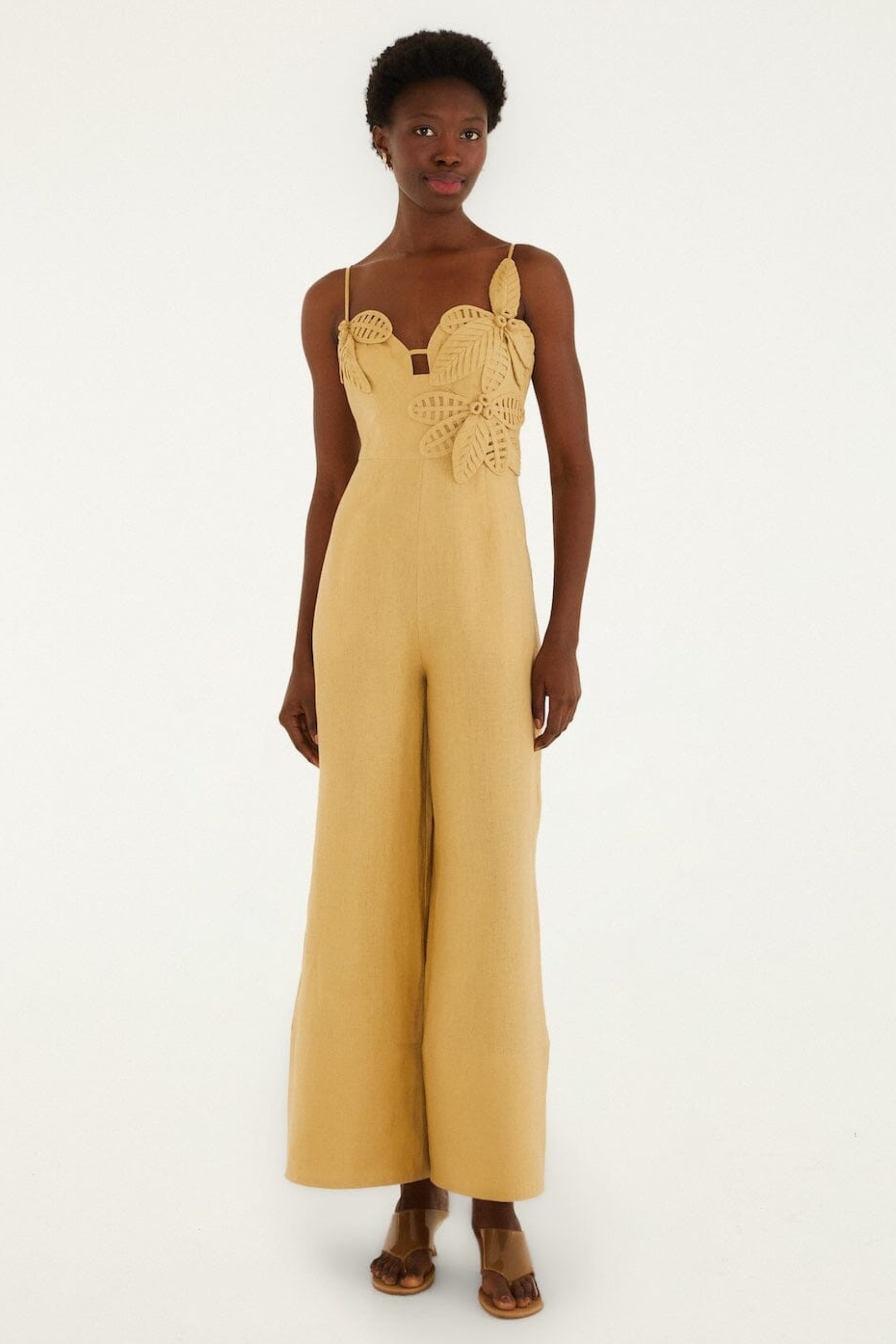 Farm Rio Sand Flowered Jumpsuit