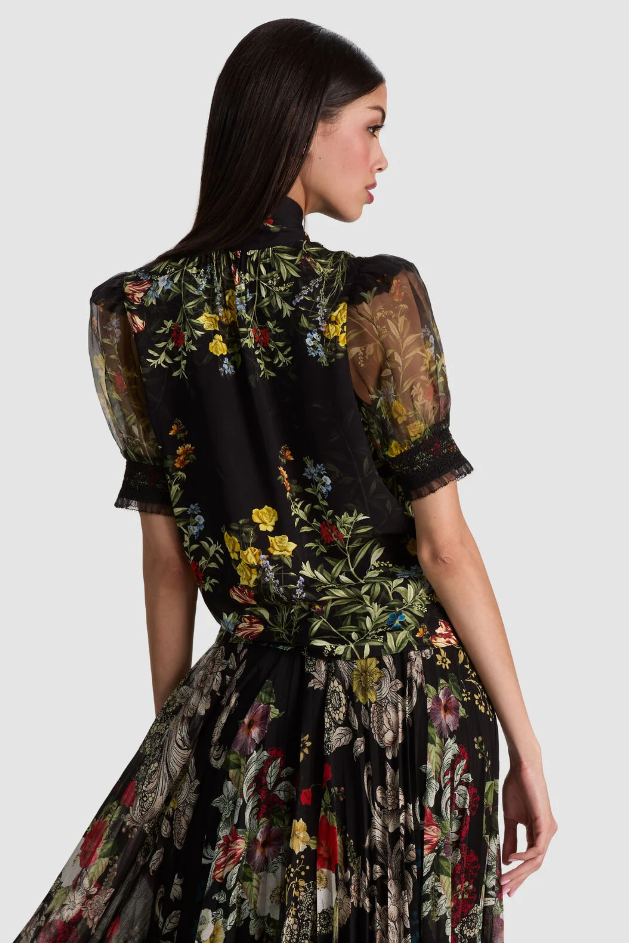 Alice + Olivia Brentley Tie Neck Blouse