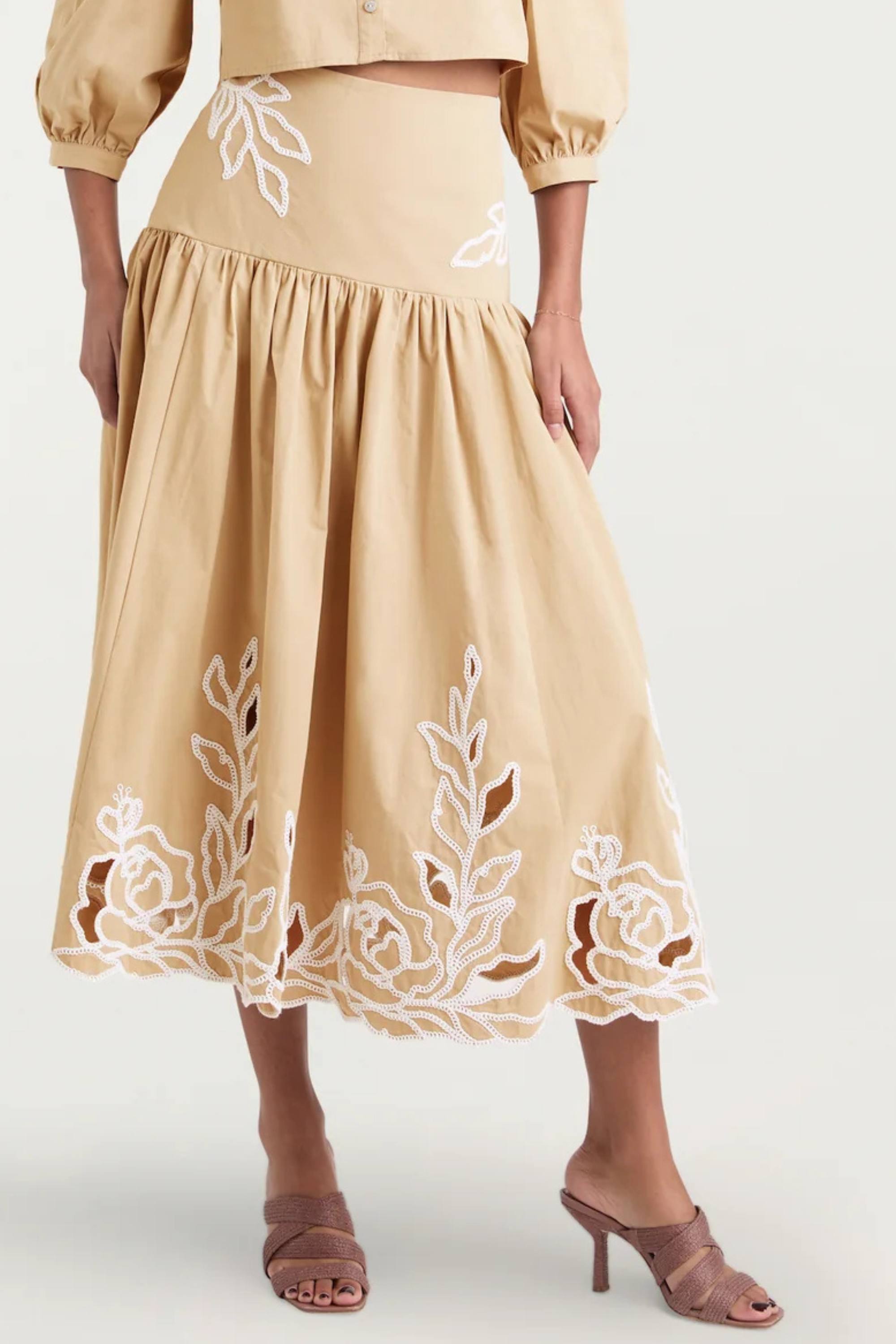 Cinq a Sept Trailing Peonies Tilda Skirt
