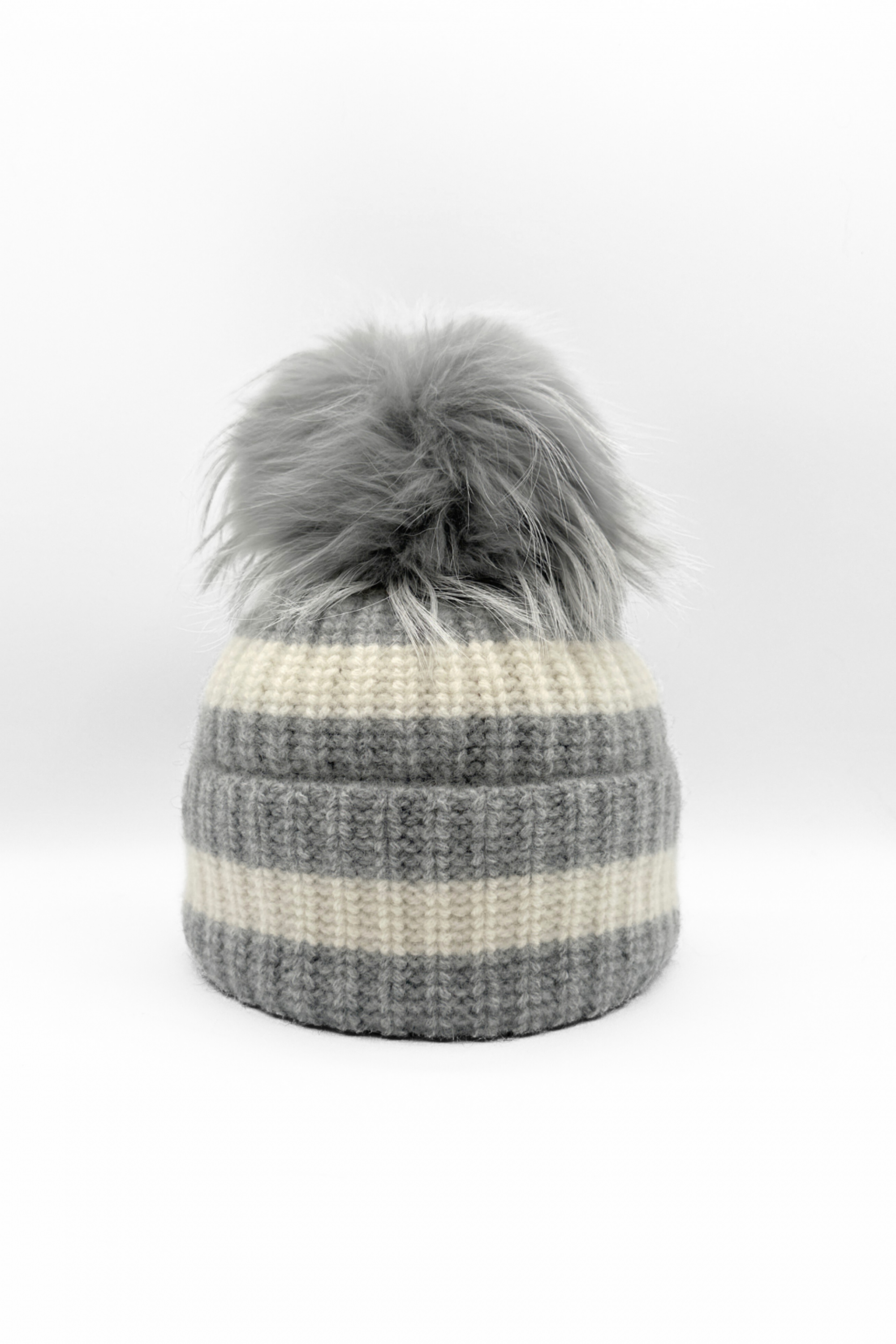 Linda Richards Striped Knit PomPom Hat