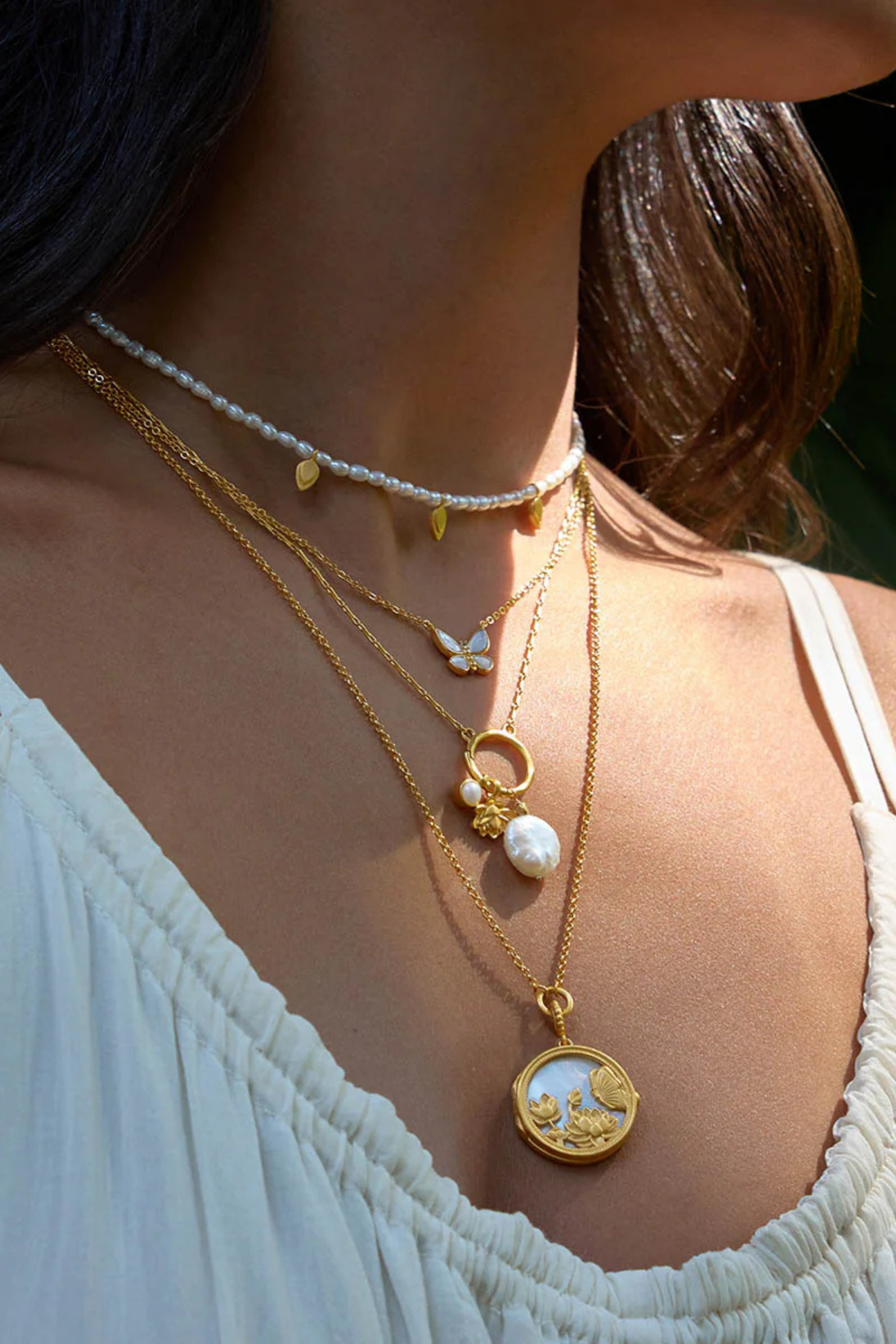 Satya 16" MOP Butterfly Necklace