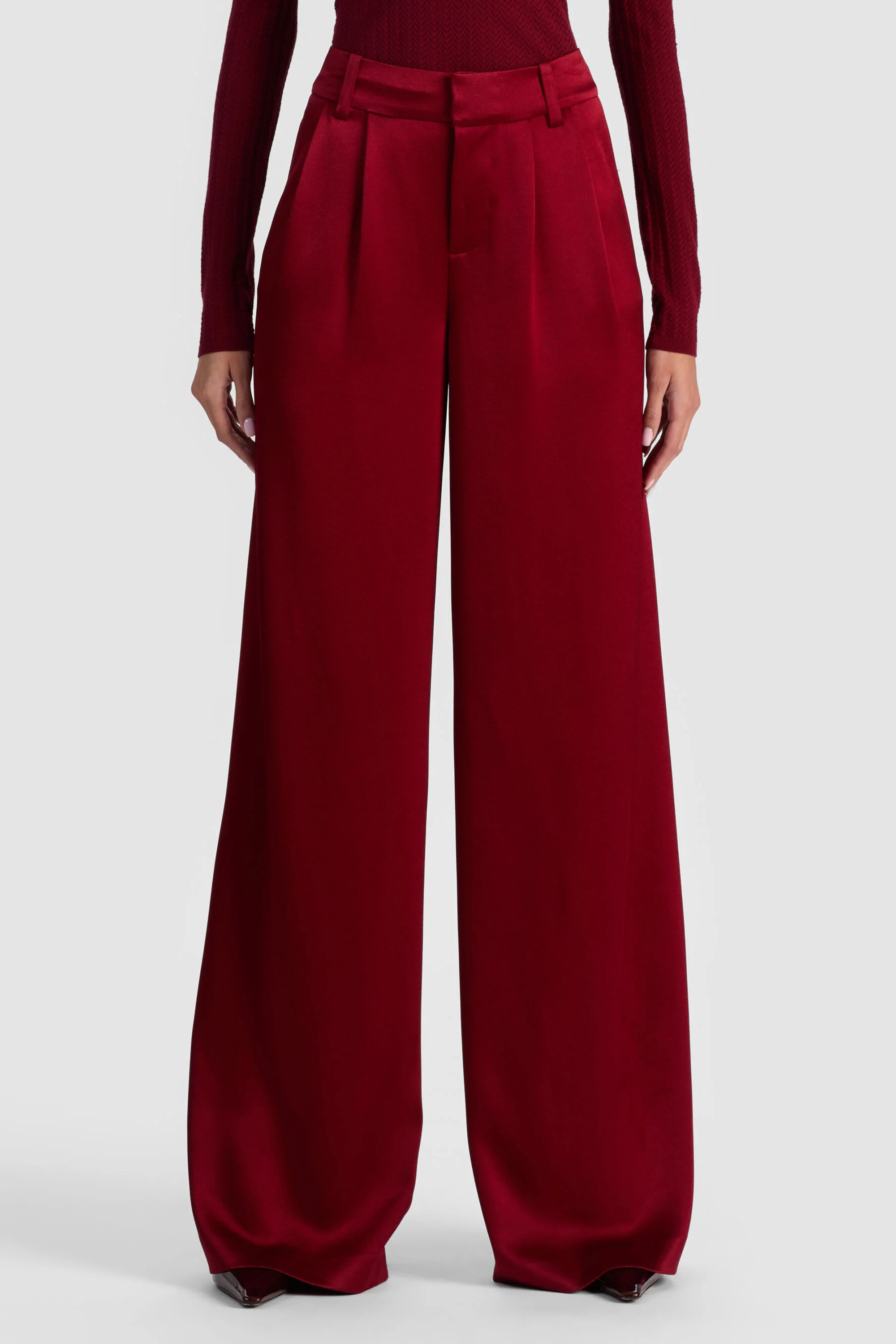 Alice + Olivia Kennedy High Rise Double Pleat Trouser