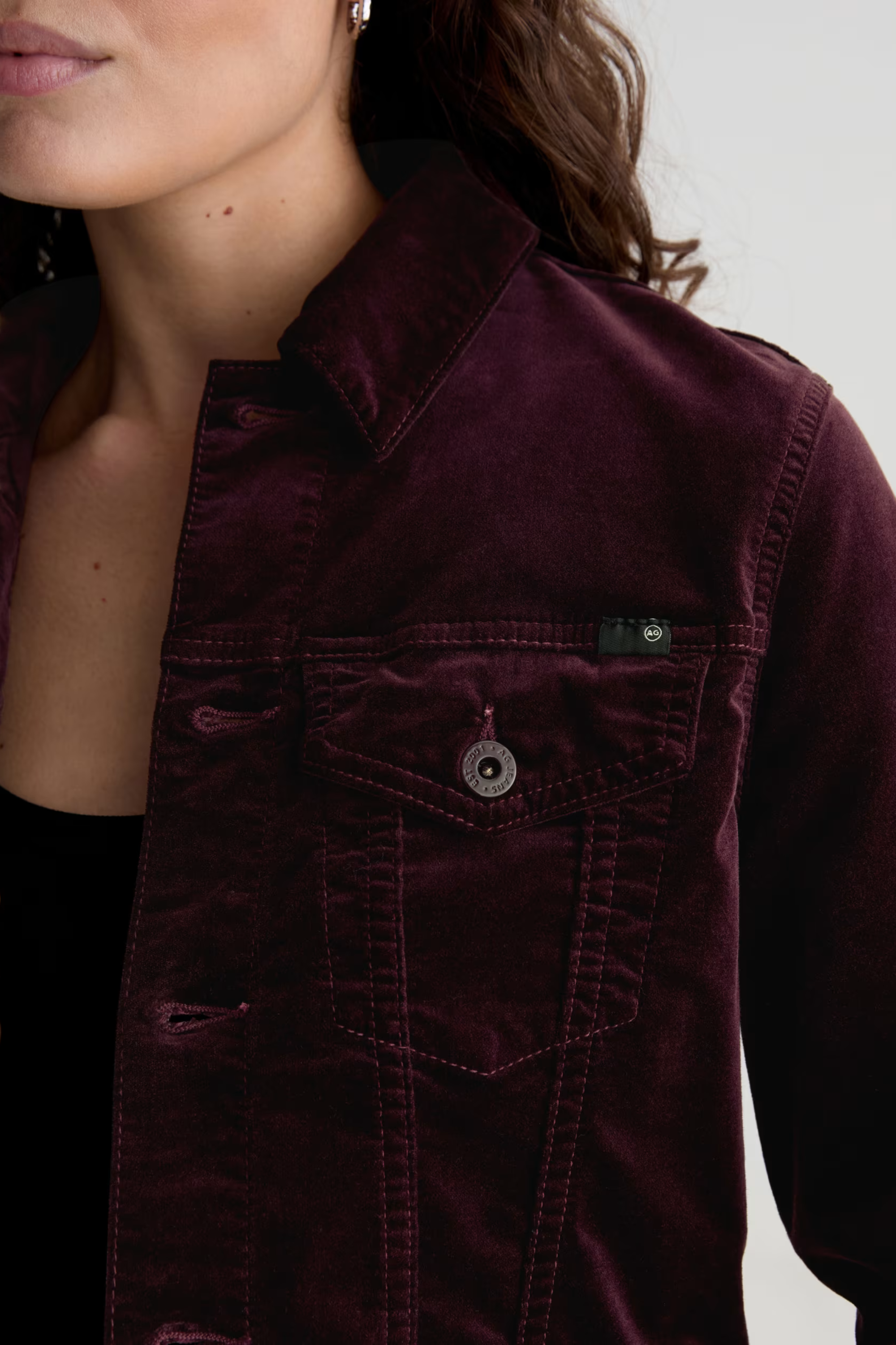 AG Isa Jacket in Winery Velvet
