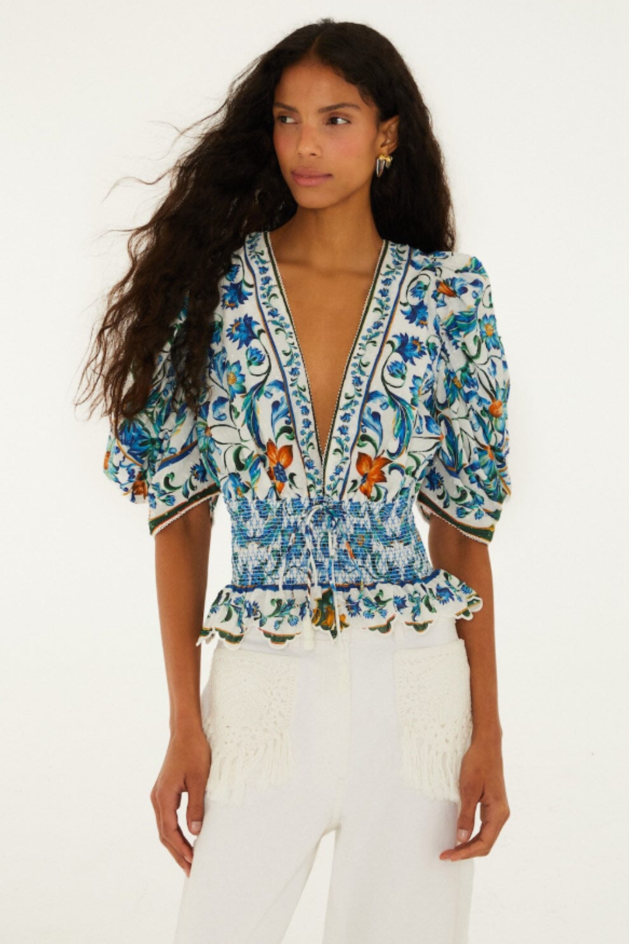Farm Rio Flora Tile Blouse