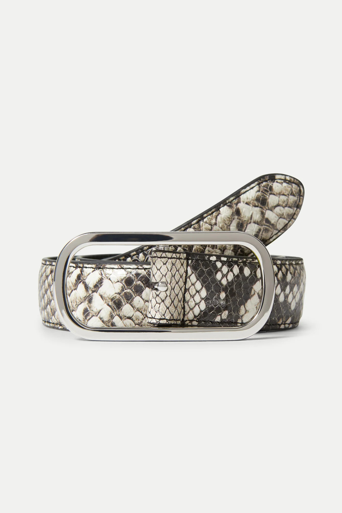 Veronica Beard Snake Embossed Loop Belt in Natural Multi