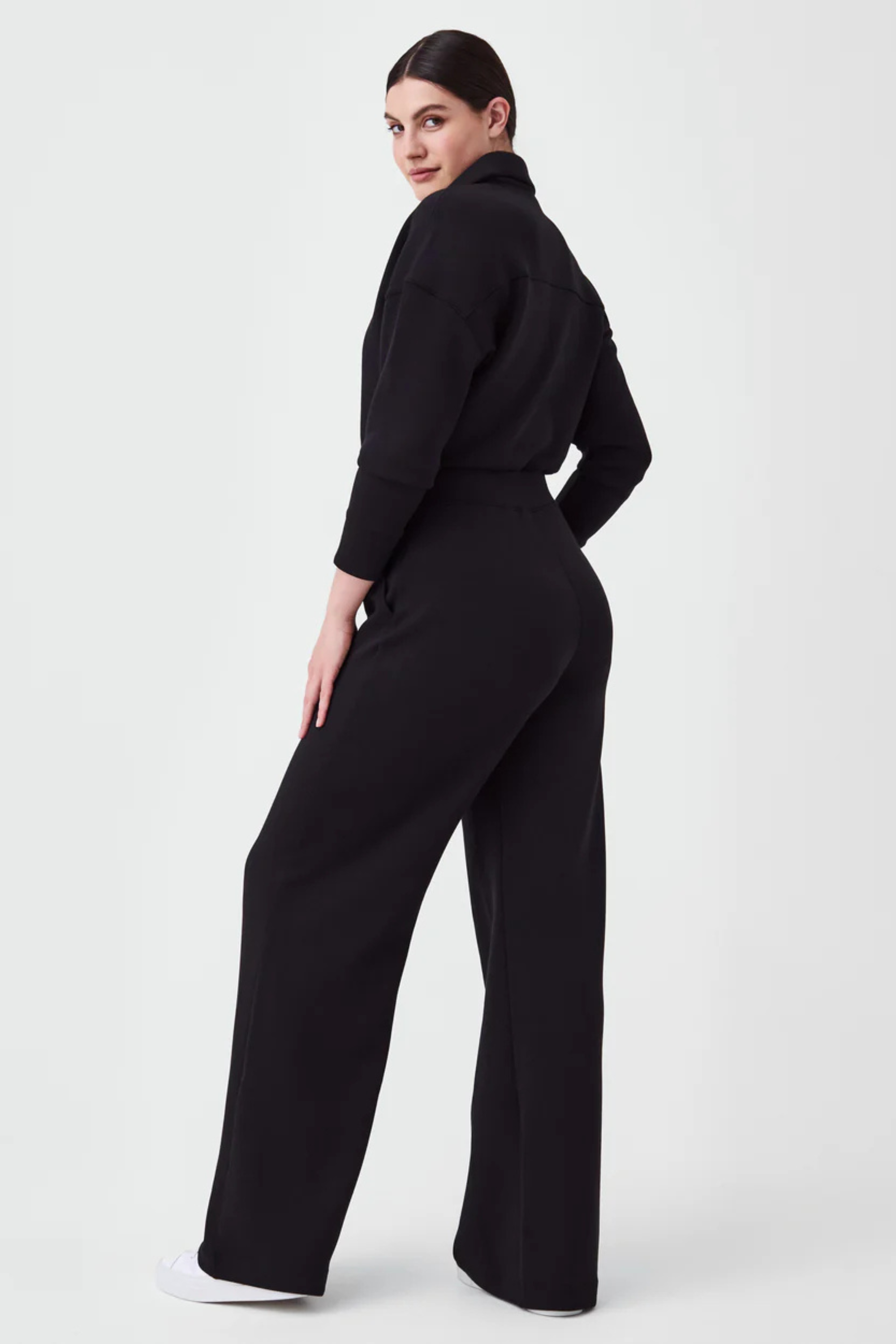 Spanx Long Sleeve Wide Leg Jumpsuit
