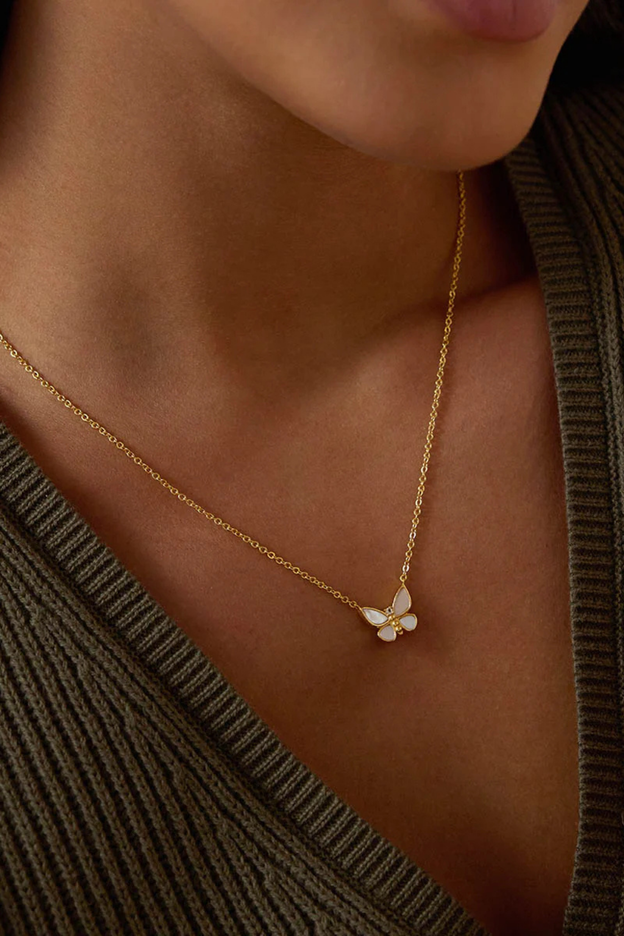 Satya 16" MOP Butterfly Necklace
