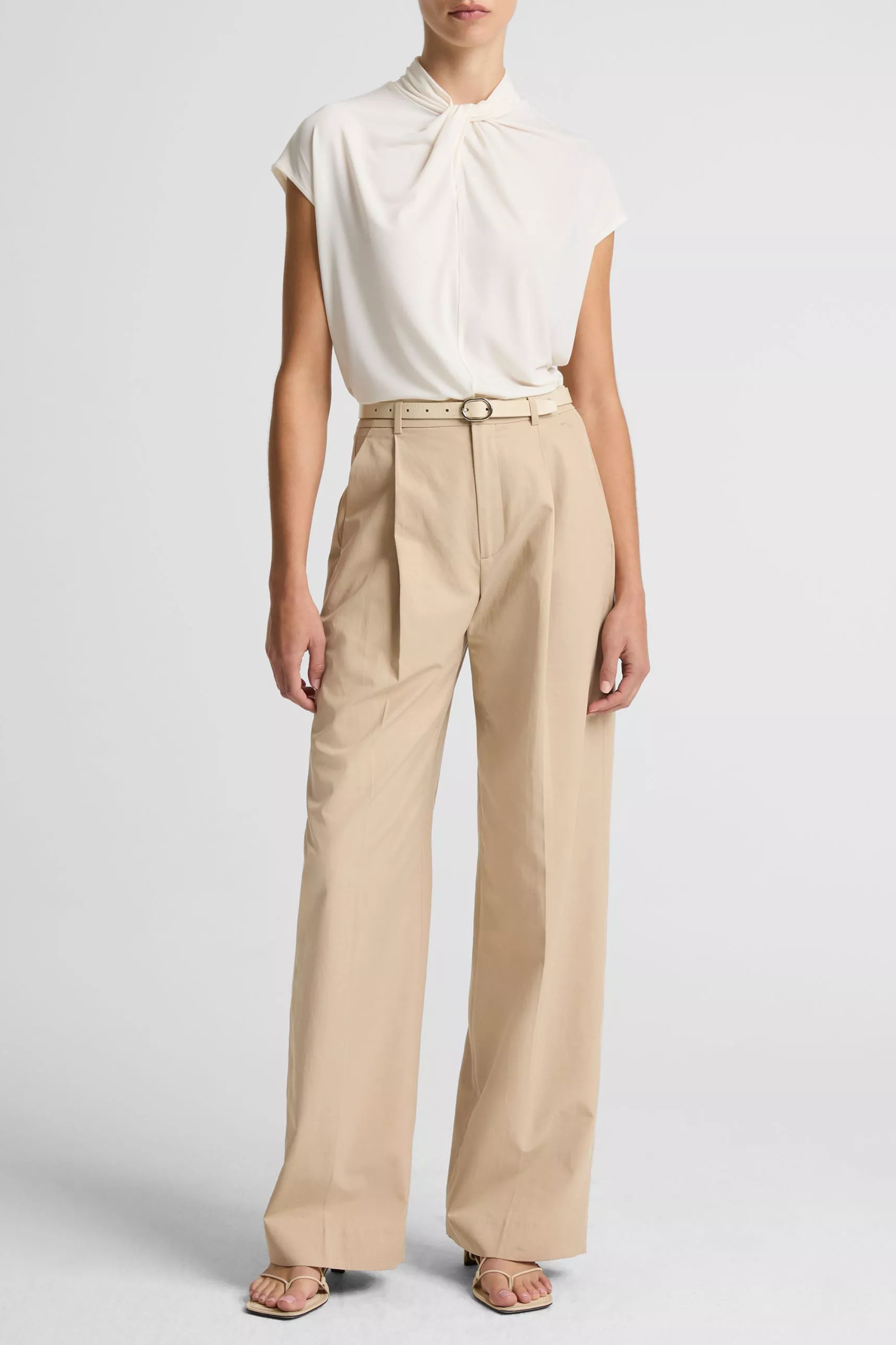 Vince Cap Sleeve Twist Neck Top