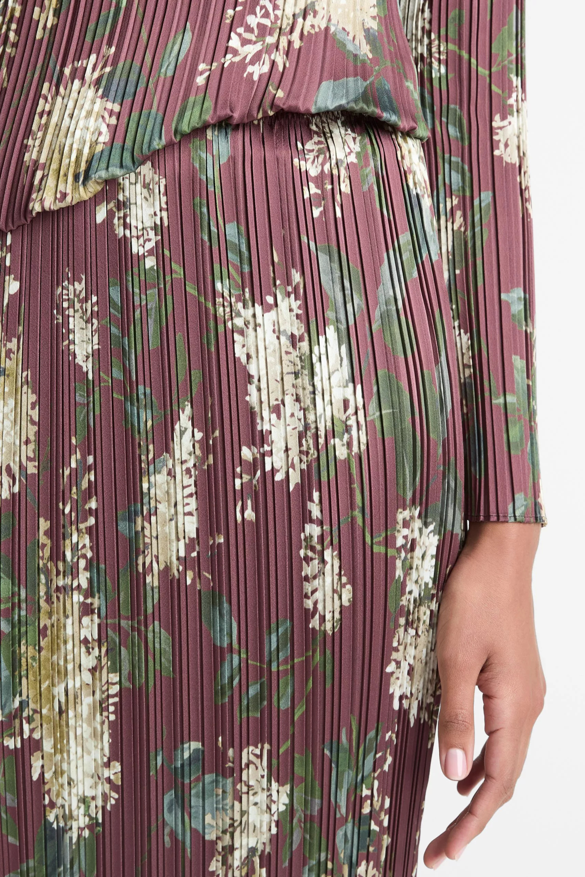 Vince Lilac Print Micro Pleated Skirt