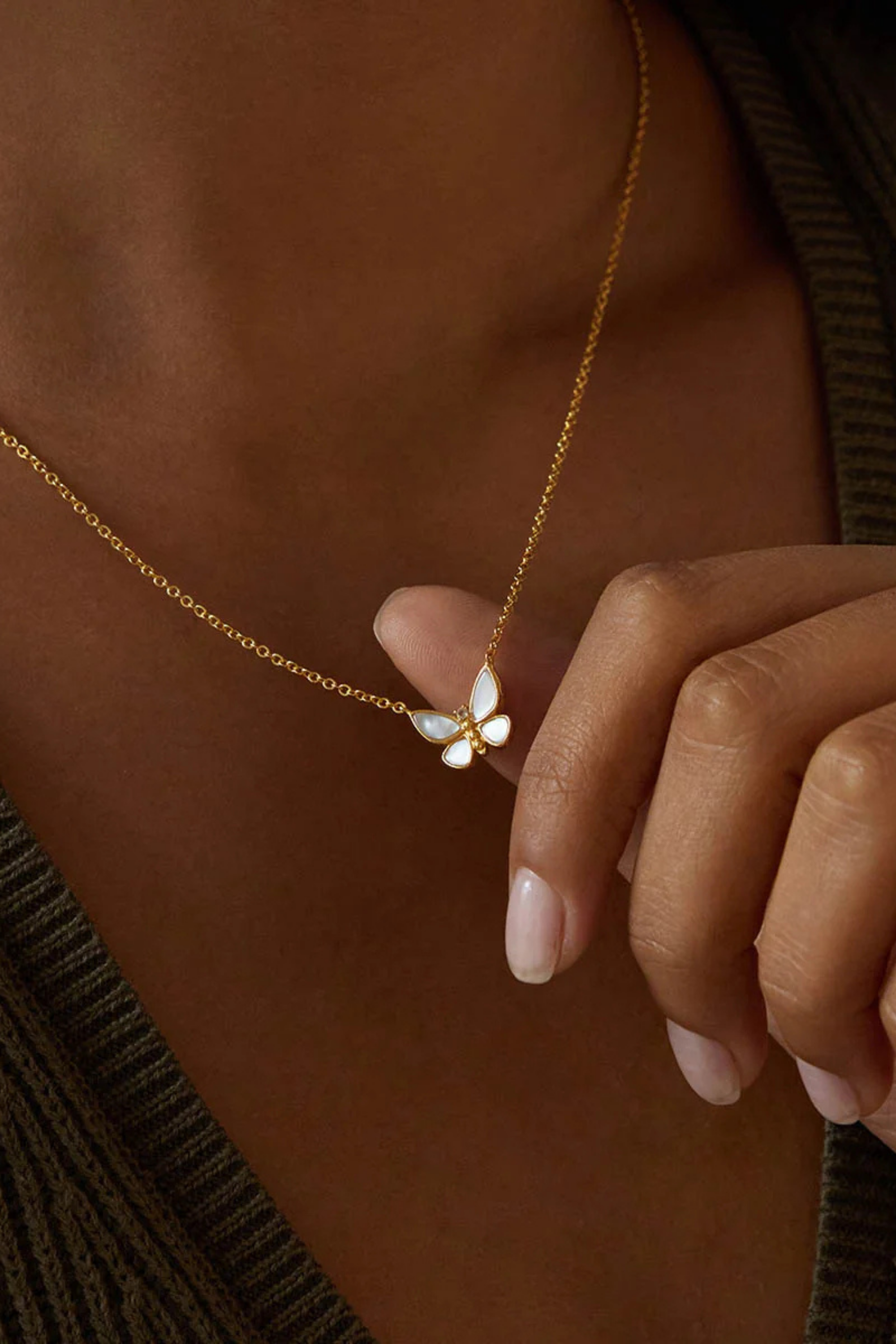 Satya 16" MOP Butterfly Necklace