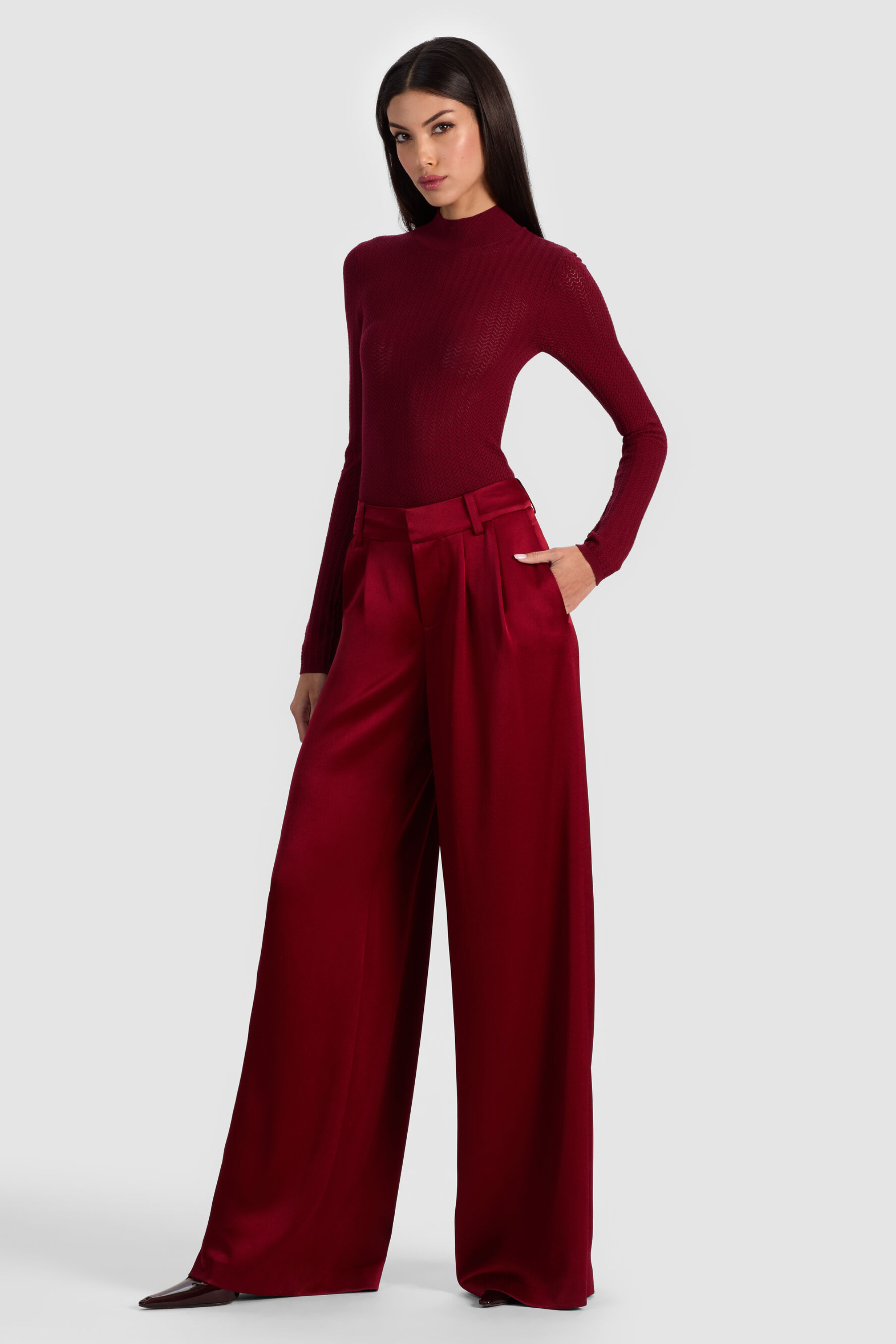 Alice + Olivia Kennedy High Rise Double Pleat Trouser
